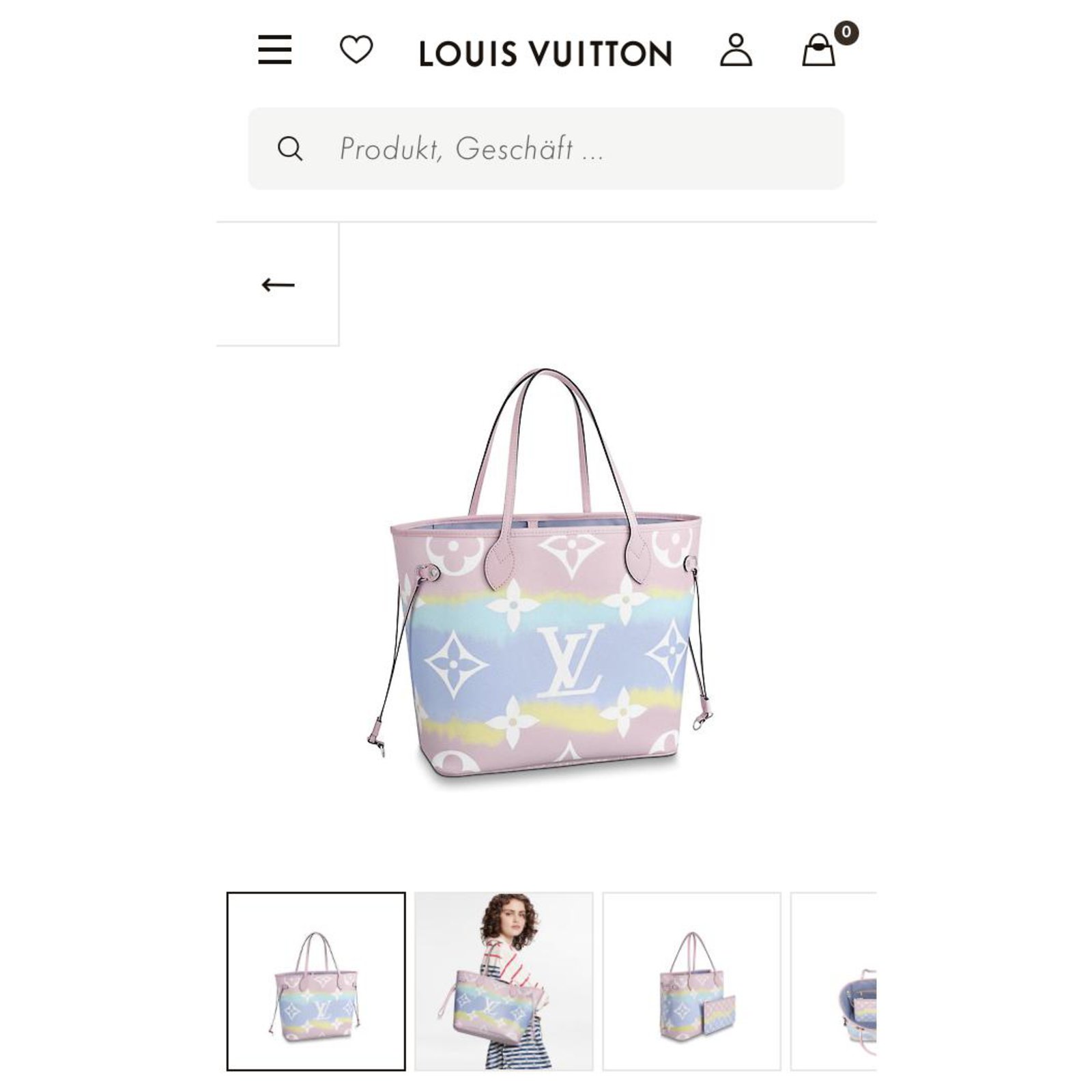 Louis Vuitton, Bags, Louis Vuitton M4528 Lv Escale Neverfull Mm Bleu