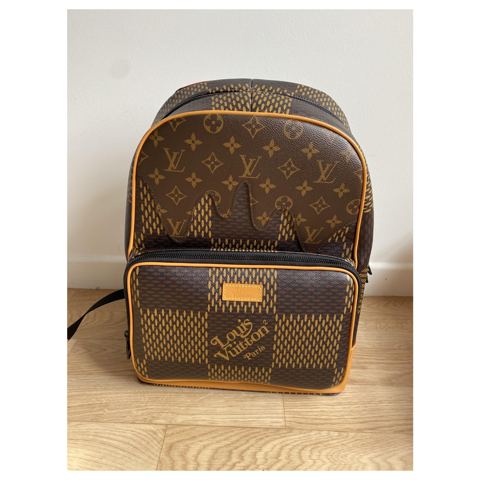 Leather backpack Louis Vuitton x Nigo Brown in Leather - 19928470
