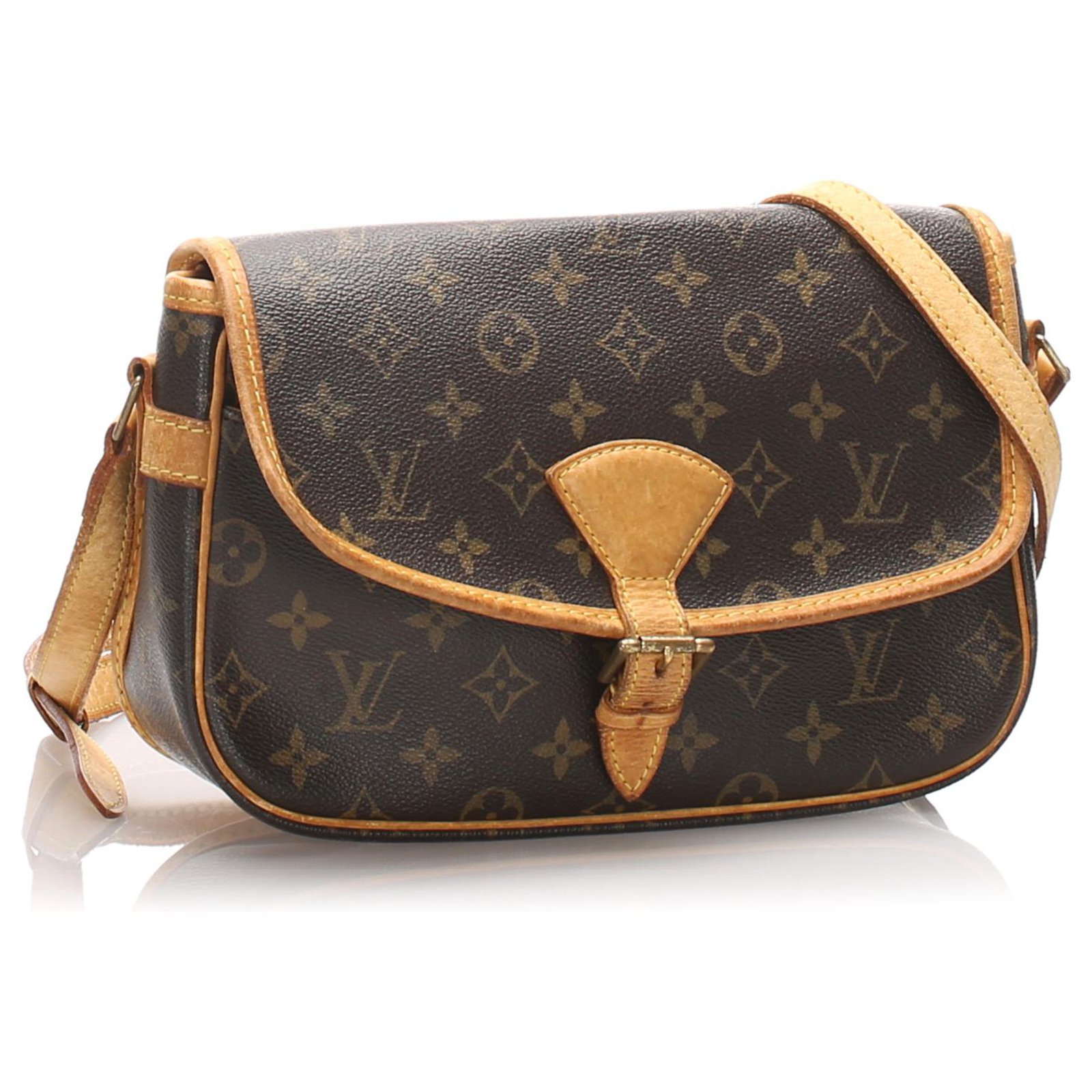 Louis Vuitton Brown Monogram Sologne Leather Cloth ref.216484 - Joli Closet