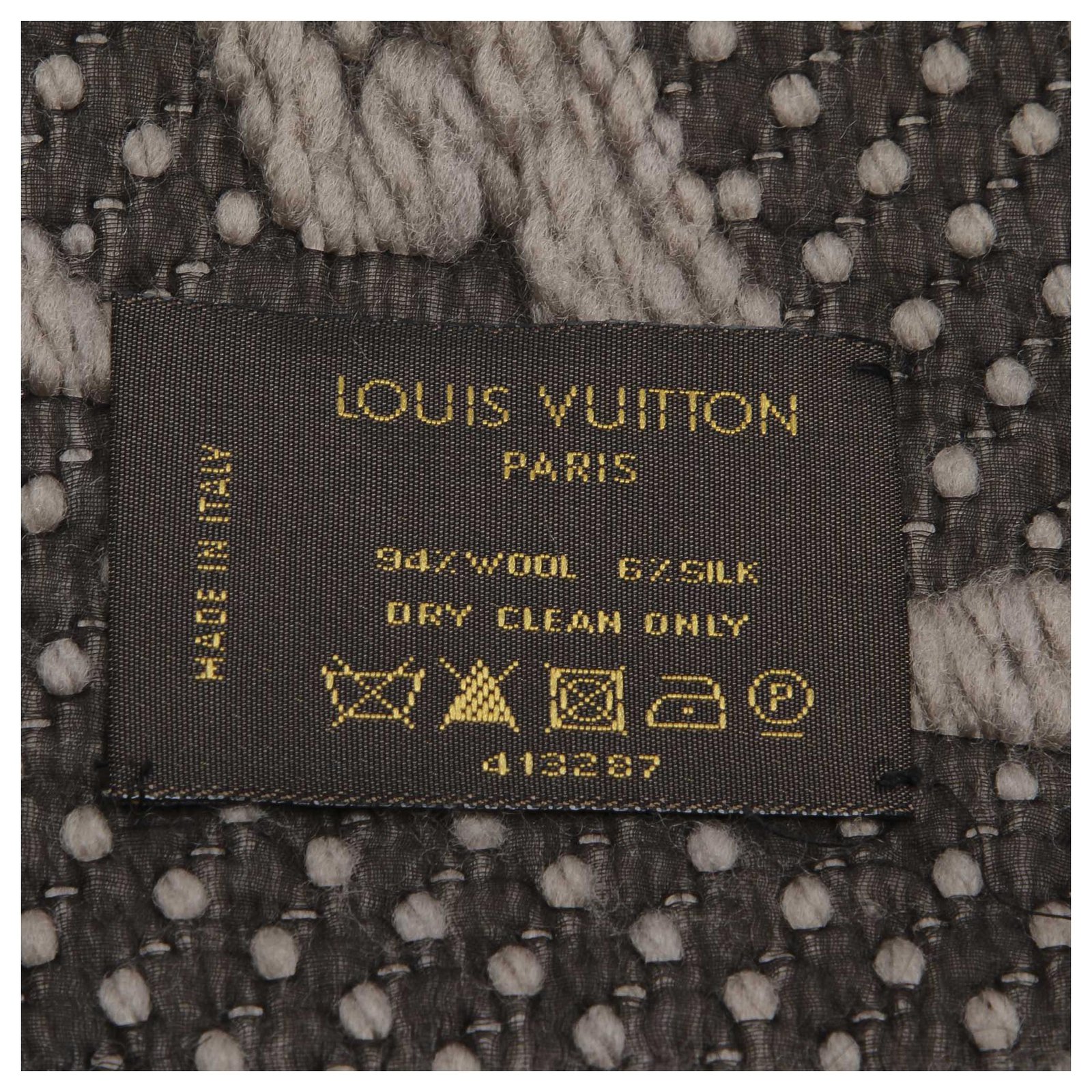 Louis Vuitton Louis Vuitton Logomania LV Logo Gray & Black Alpaca