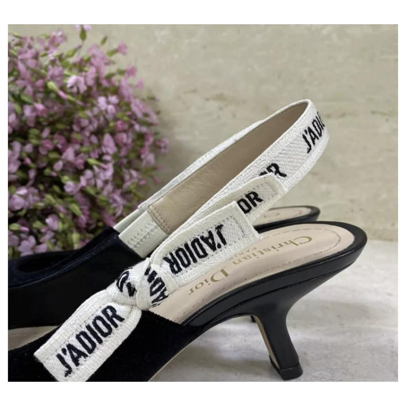 Christian Dior Black Patent Leather J'Adior Slingback Heel Pumps Size  6/36.5 - Yoogi's Closet
