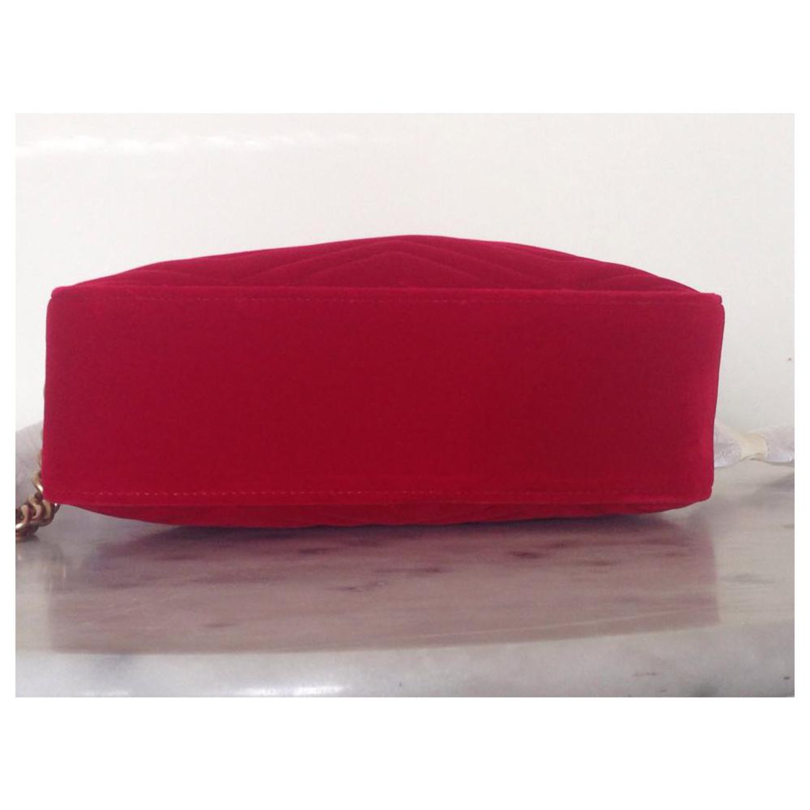 Gucci Marmont Small Velours Red Bag Velvet ref.202401 - Joli Closet