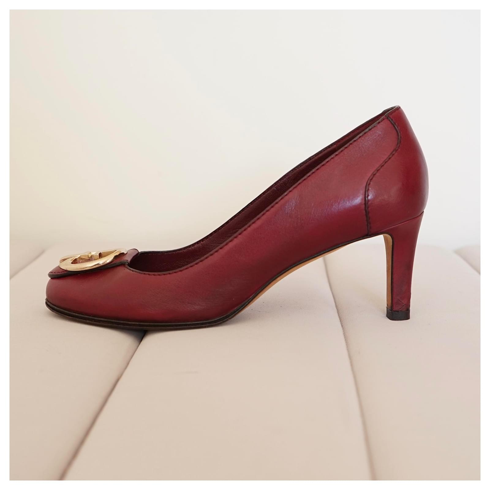 Gucci Talons Cuir Rouge ref.202559 - Joli Closet