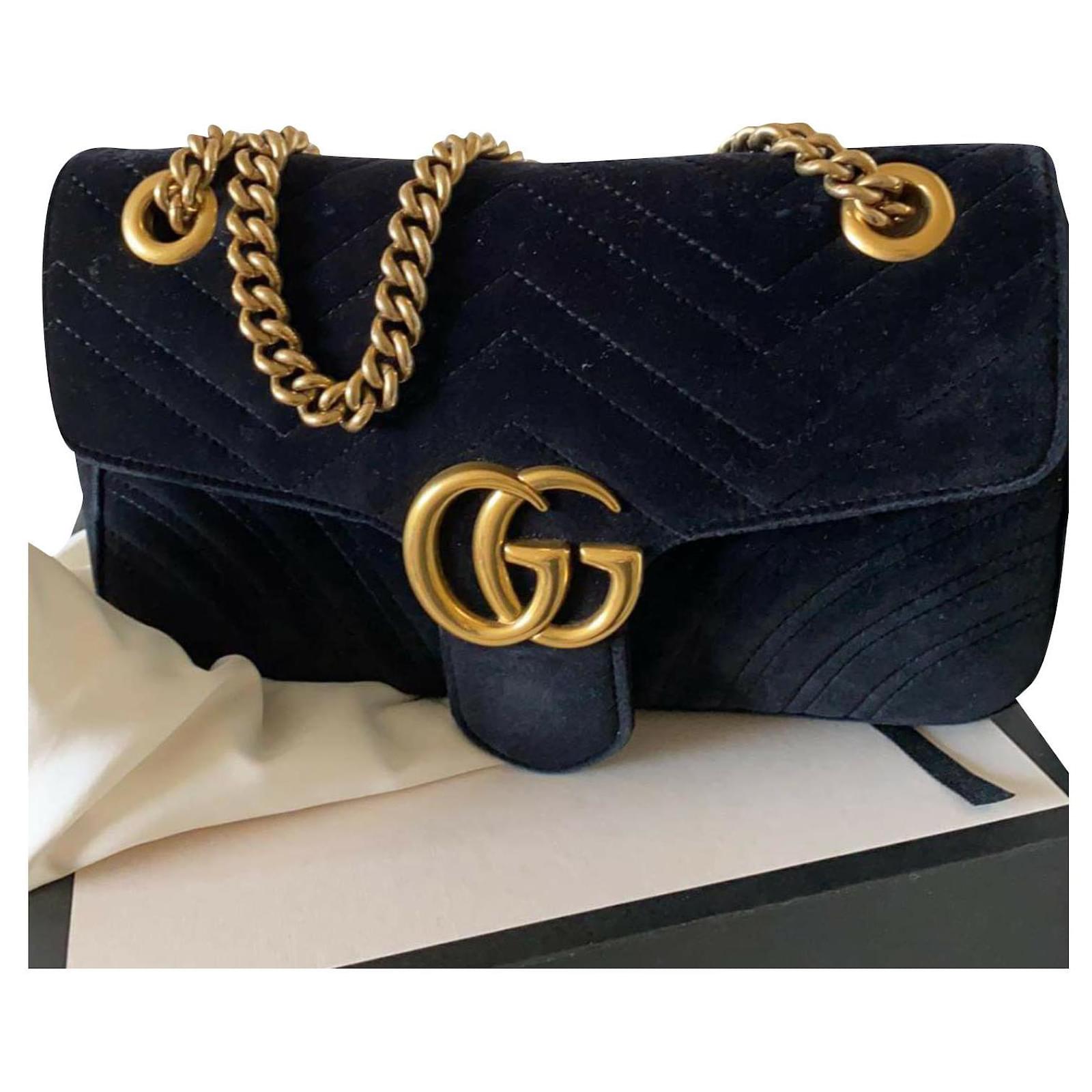 Ophidia Gucci MARMONT VELVET CROSSBODY BAG Black ref.202564 Joli Closet