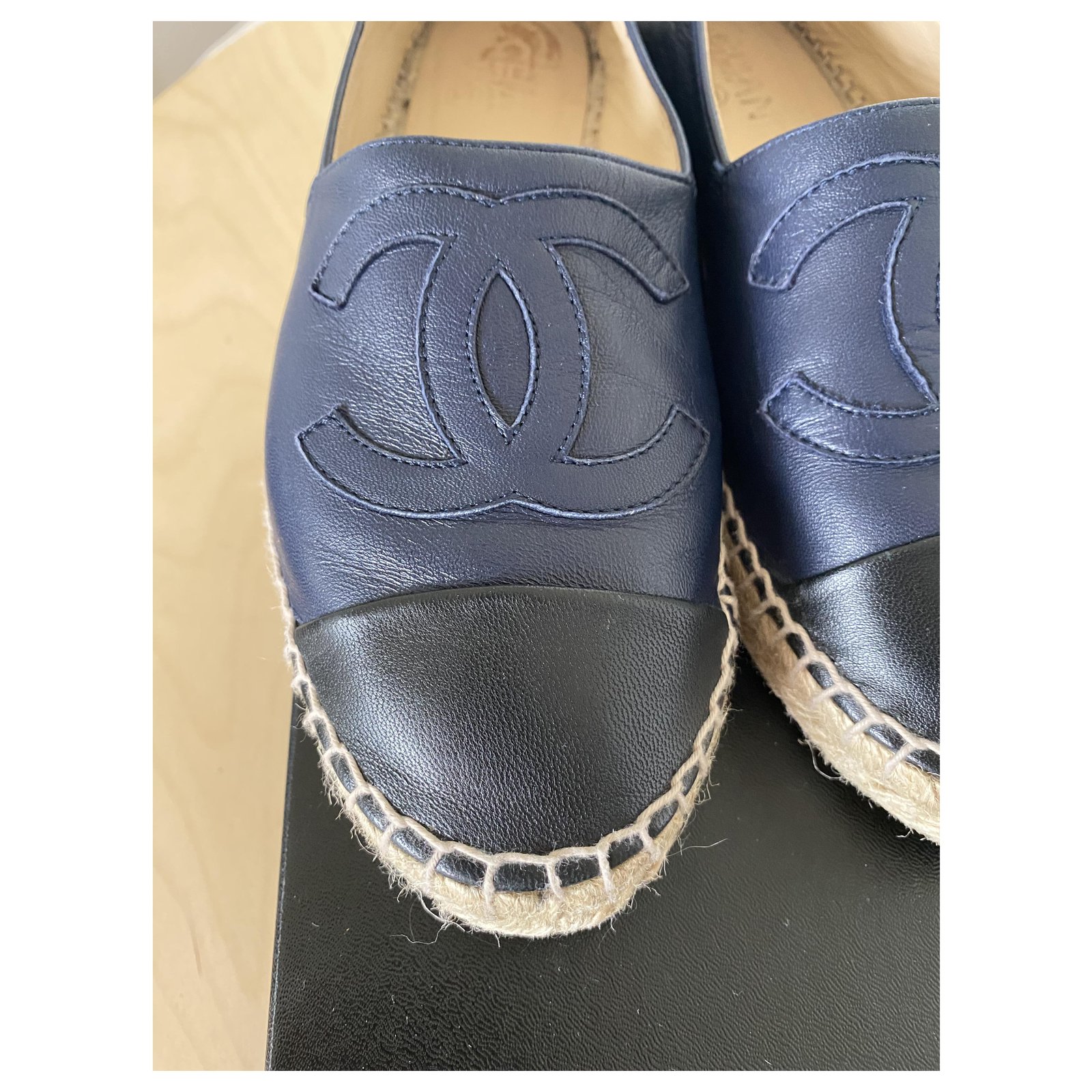 Chanel French Riviera Navy blue Leather ref.896547 - Joli Closet