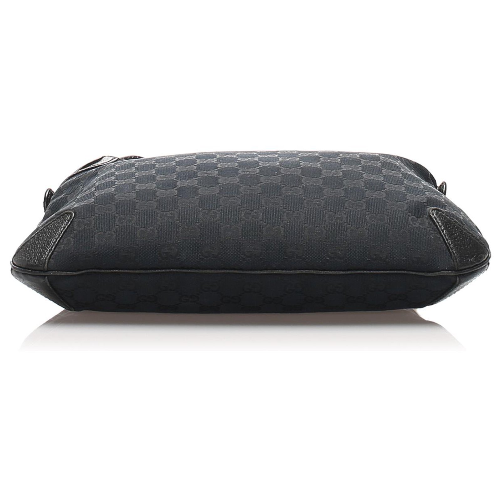 Gucci Black GG Monogram Canvas Horsebit Creole Shoulder Bag