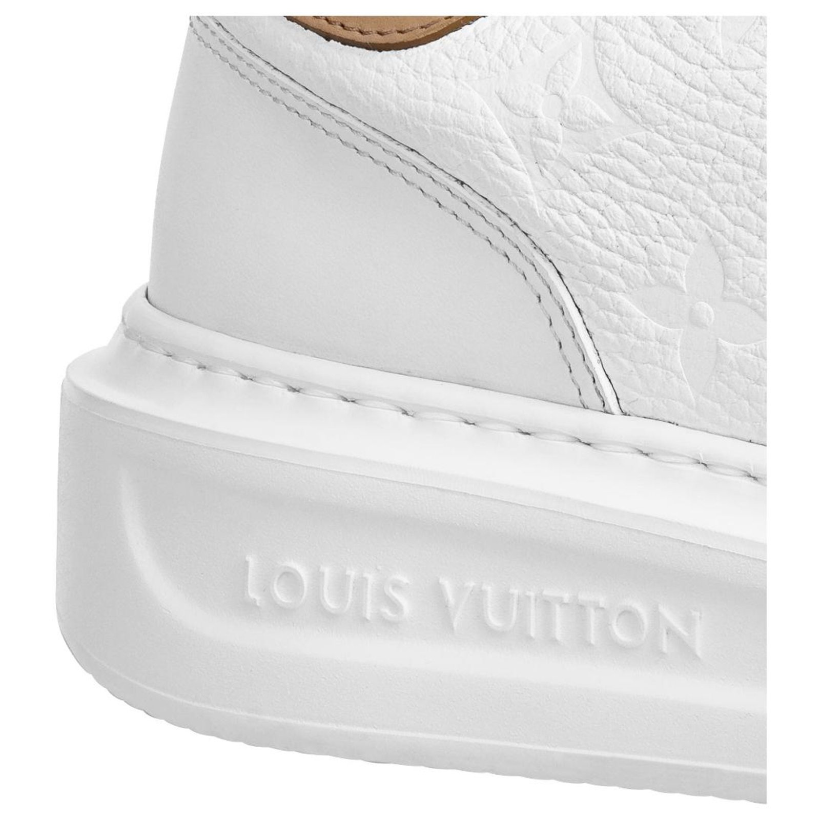 LOUIS VUITTON Calfskin Monogram Beverly Hills Sneakers 9 White Blue 1296760