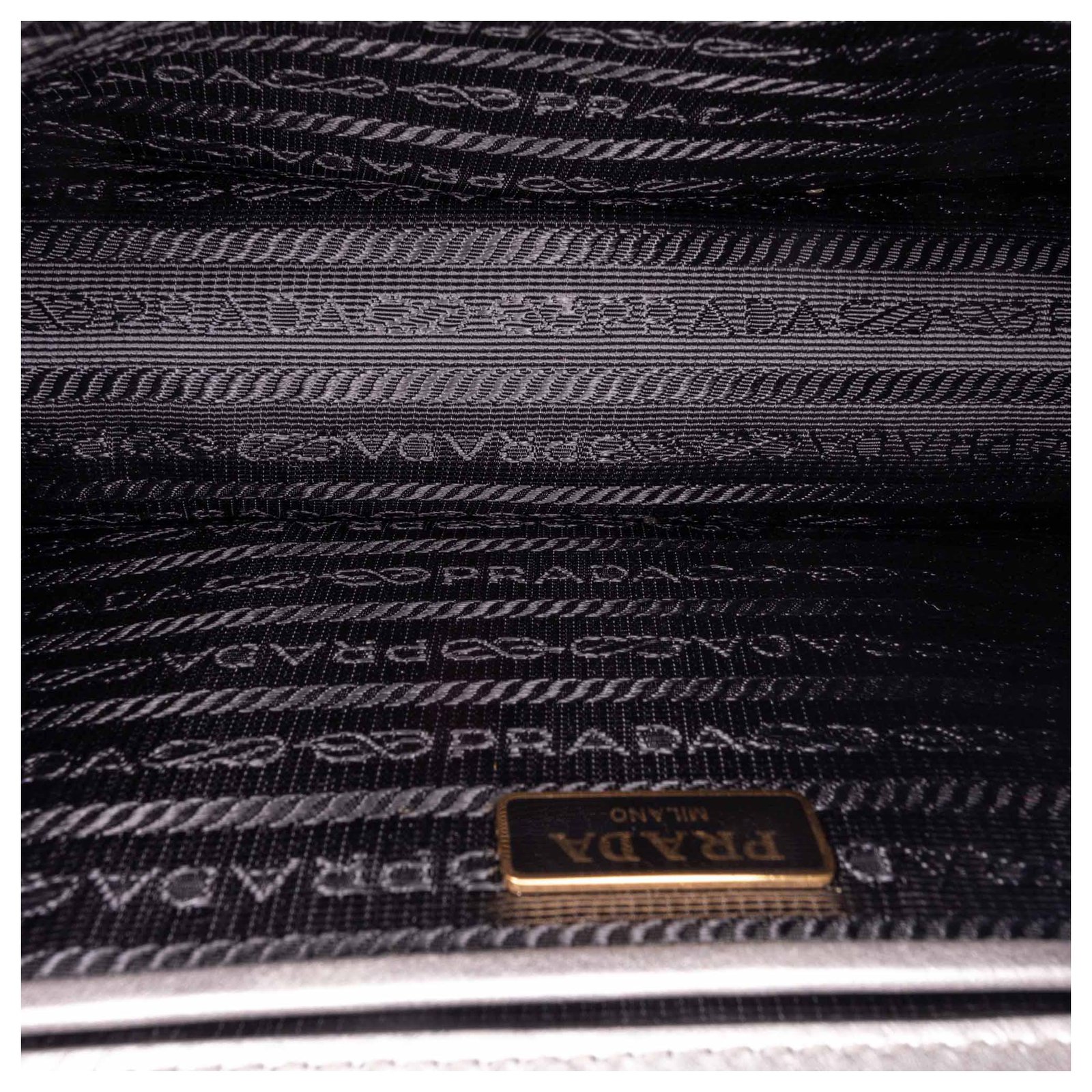 Prada Black Saffiano Chain Crossbody Bag Leather Metal Pony-style calfskin  ref.243467 - Joli Closet