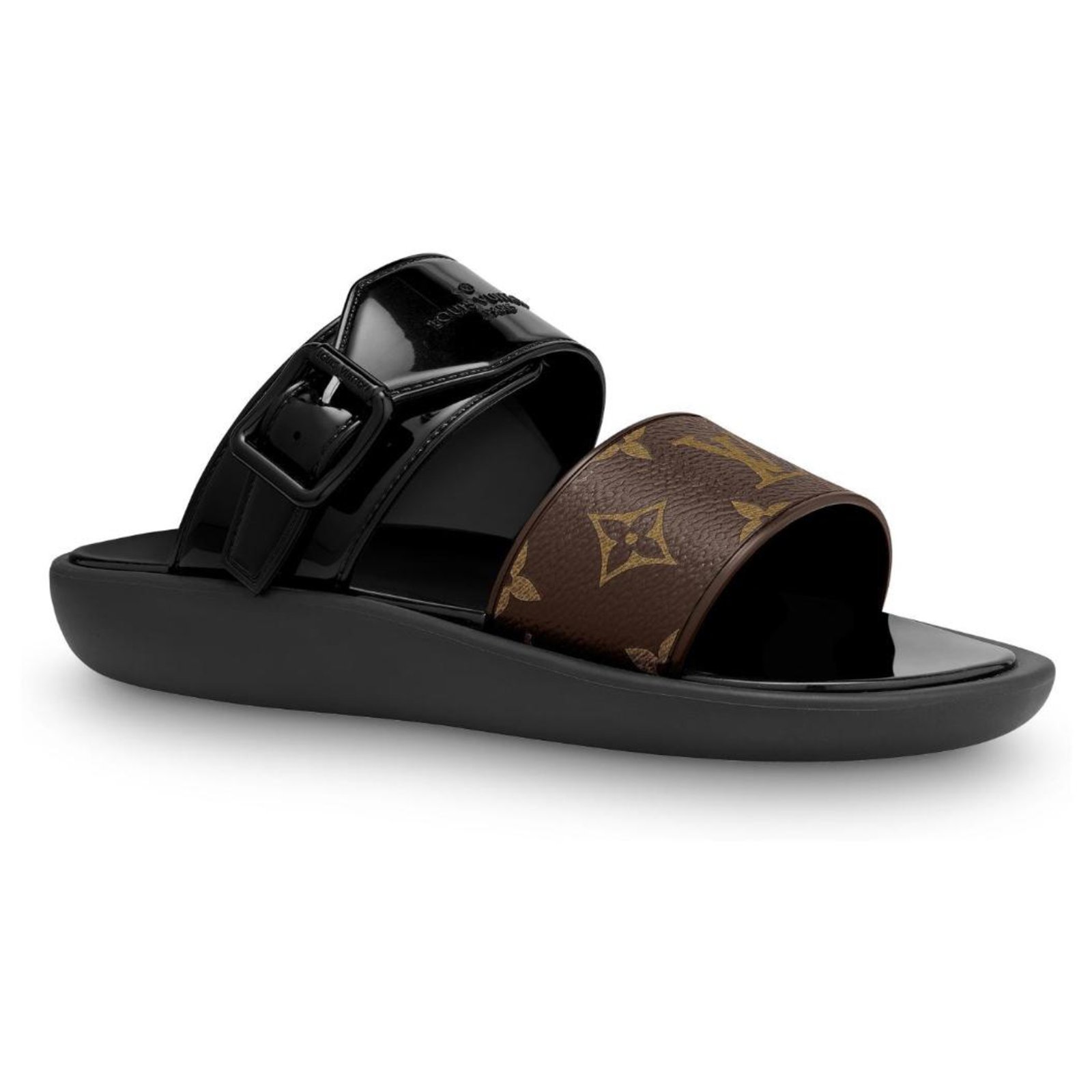 louis vuitton revival flat mule black
