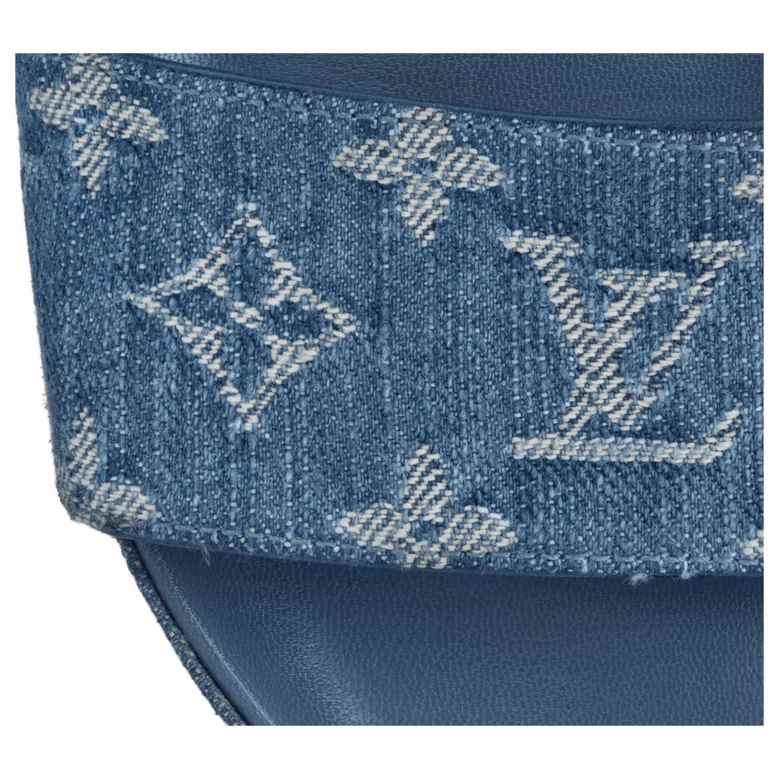 Louis Vuitton Blue Monogram Denim Bom Dia Flat Mule 38.5 – The Closet