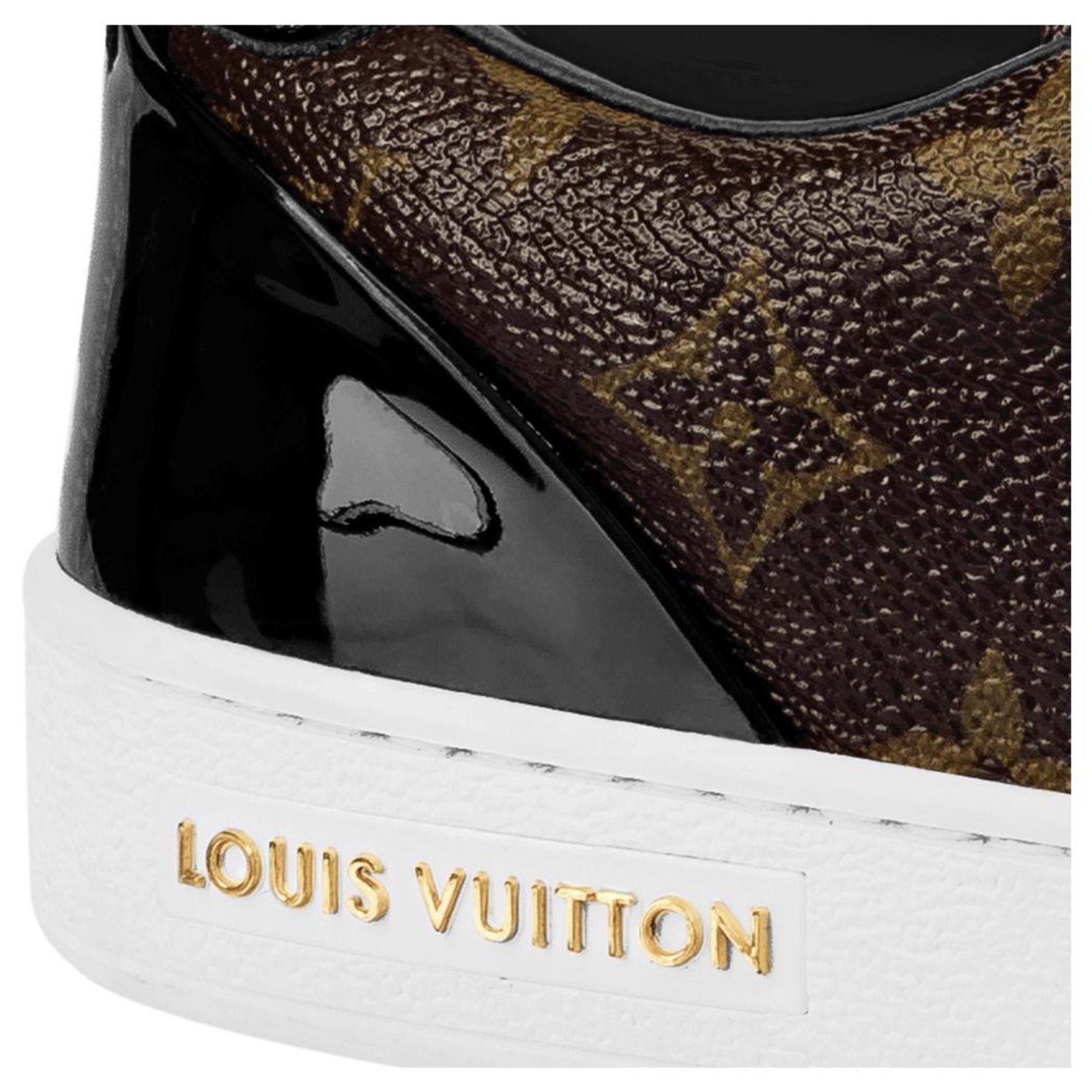 Louis Vuitton - Authenticated FRONTROW Trainer - Patent Leather Black Plain for Women, Very Good Condition