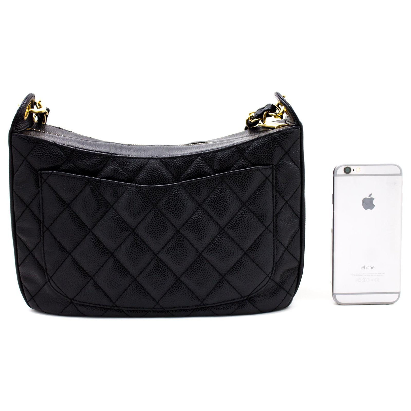 chanel black satchel handbag