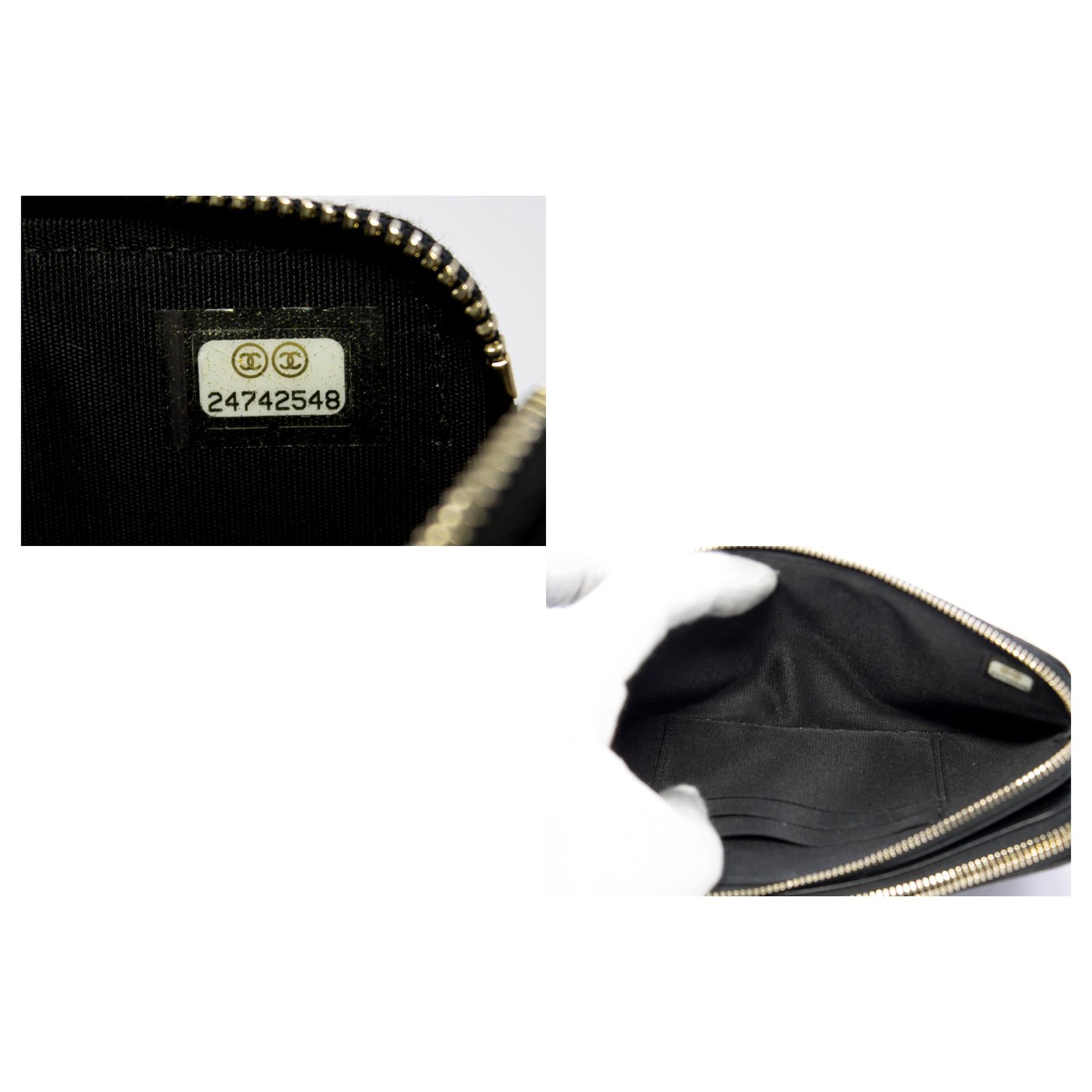 CHANEL Boy V-Stitch Black Caviar WOC Wallet On Chain Doube Zip Leather  ref.204610