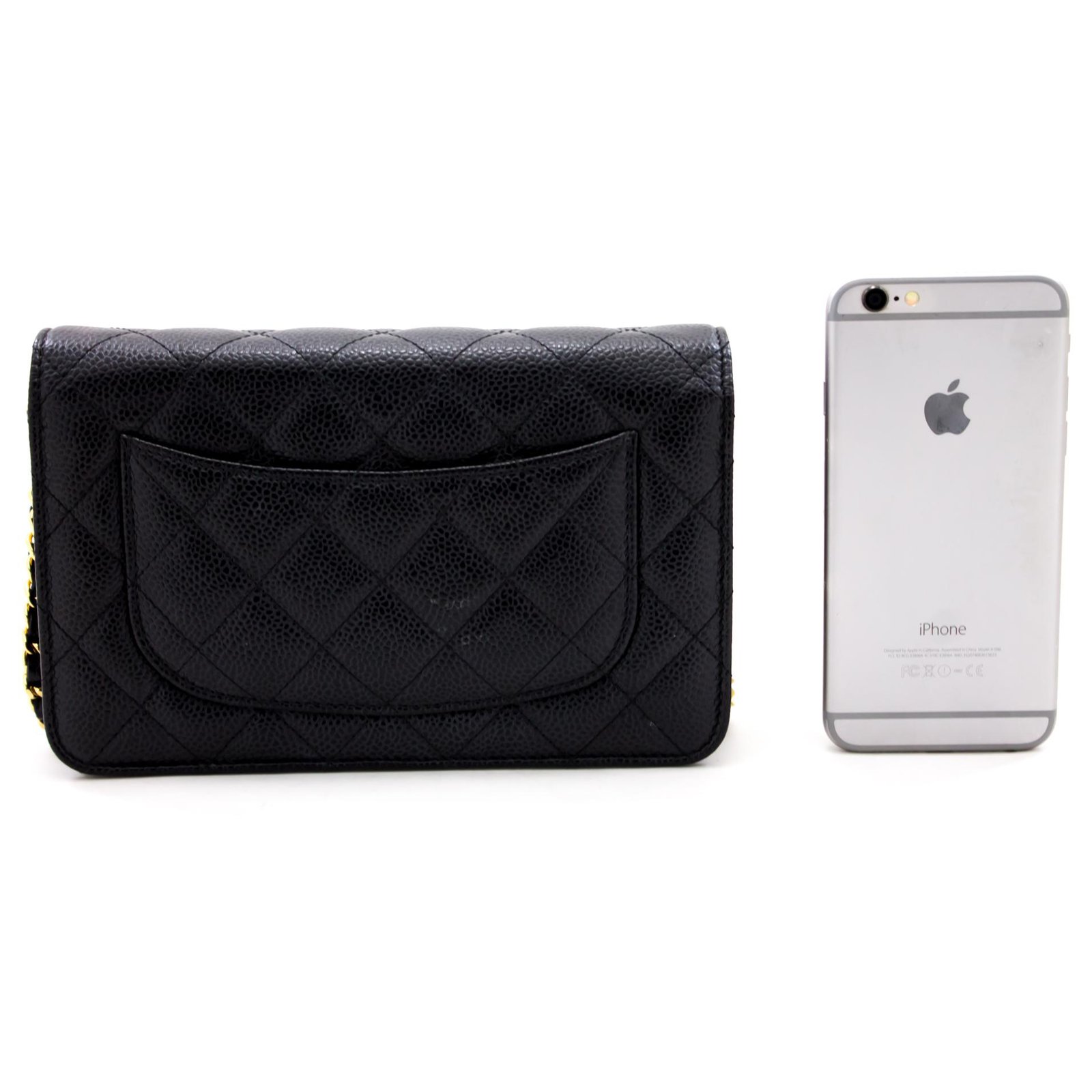 CHANEL Caviar Wallet On Chain WOC Black Shoulder Bag Crossbody Leather ref. 204611 - Joli Closet