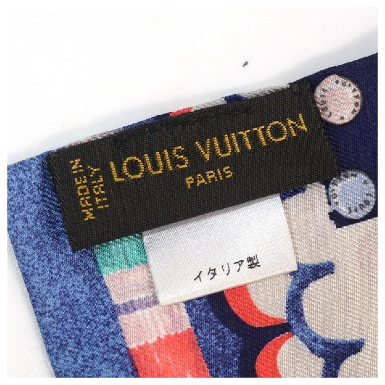 Louis Vuitton Twilly rope pattern Womens scarf 401910 blue ref