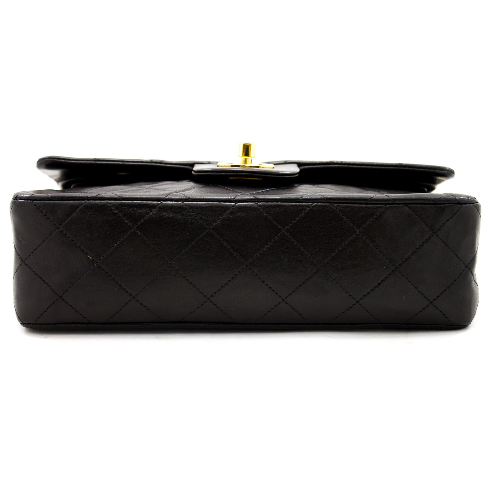 Chanel 2.55 lined flap 9 Classic Chain Shoulder Bag Black Lamb Leather  ref.204684 - Joli Closet