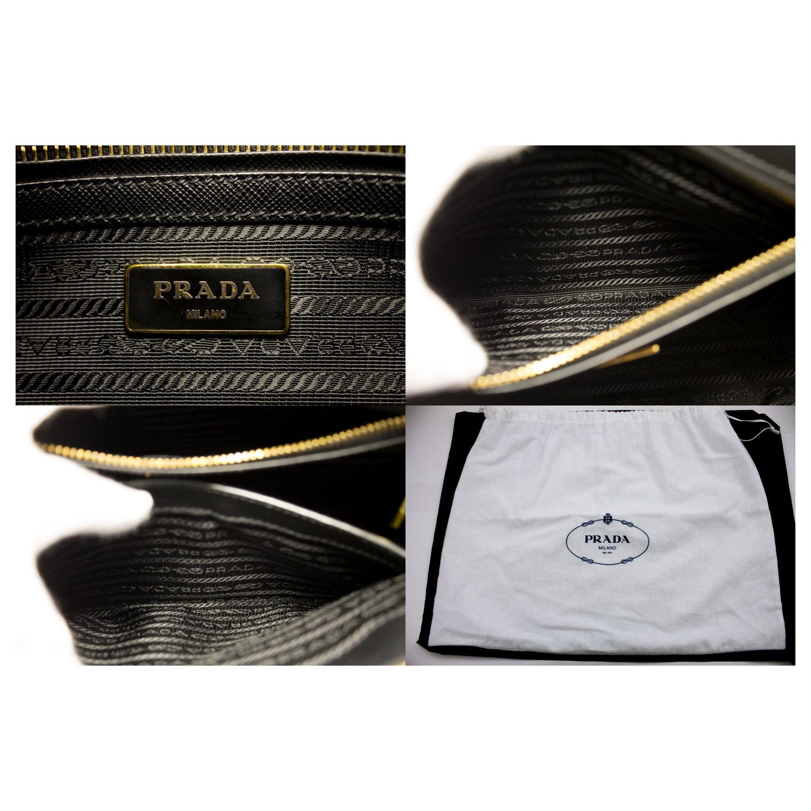 Prada Saffiano Lux 2 Way Shoulder Bag Handbag Black Leather ref.204917 -  Joli Closet