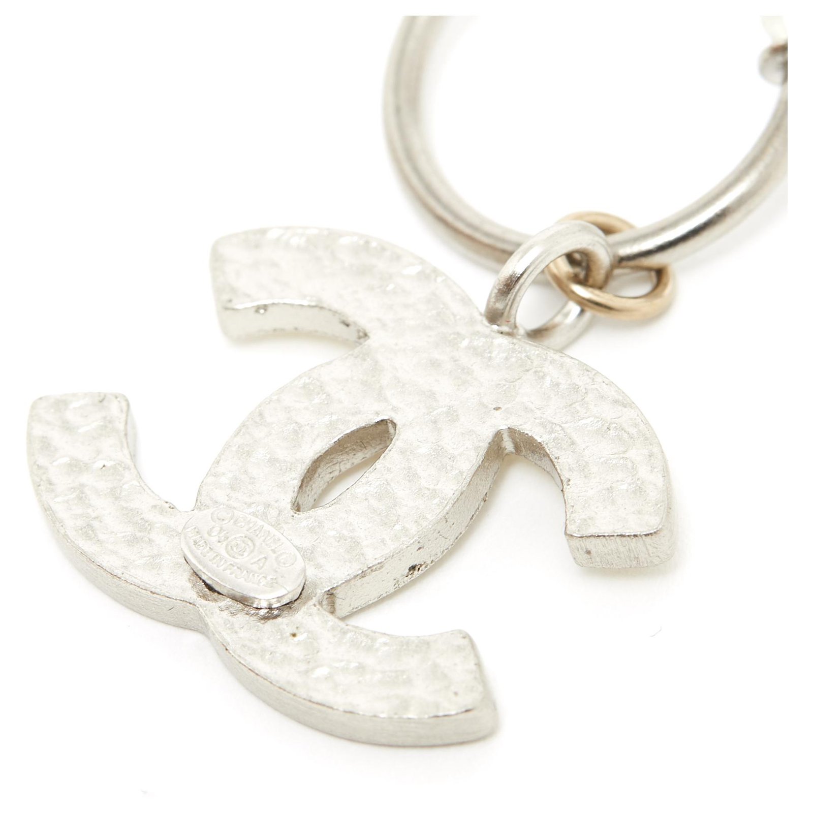 Silver earrings Chanel White in Silver - 25277271