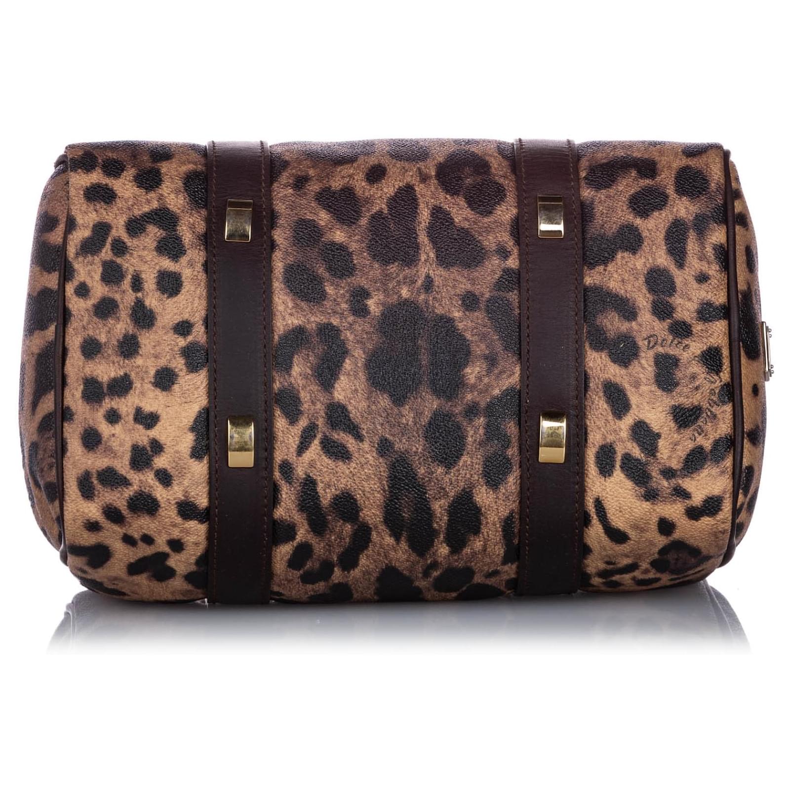バッグ Dolce&Gabbana boston bag 5 zip printed Autre Marque Dolce&Gabbana Brown Leopard Printed Boston Bag