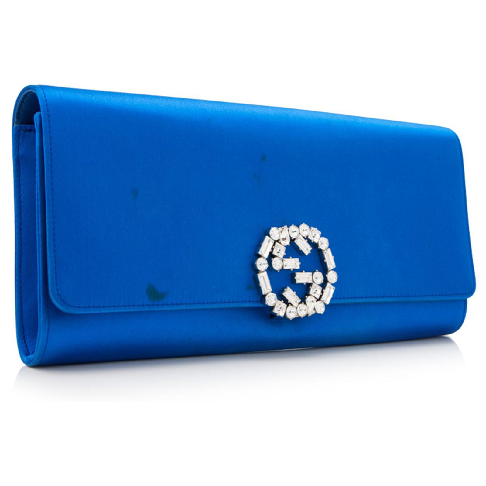 Gucci Gucci Blue GG Satin Clutch Bag 