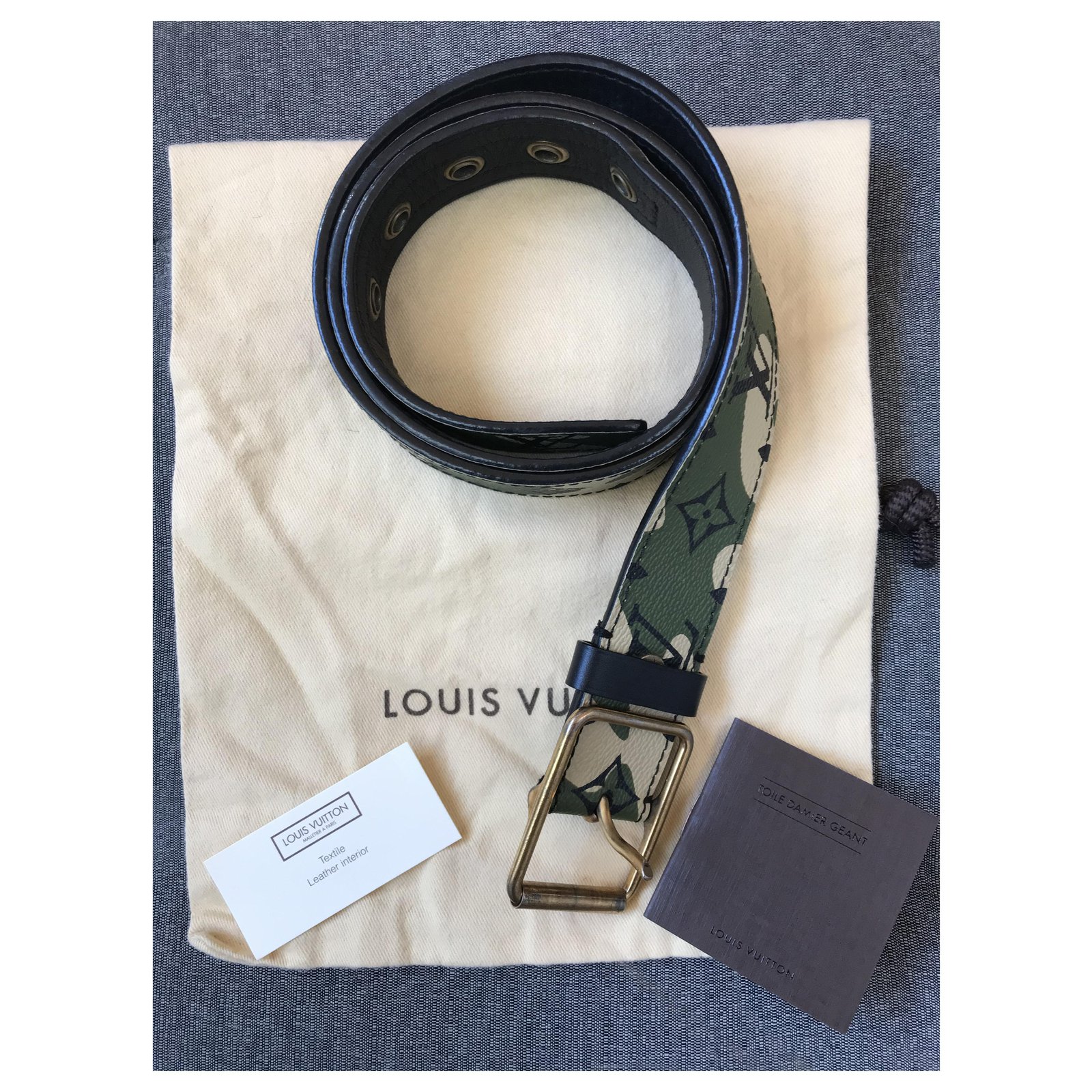Louis Vuitton Takashi Murakami Khaki Leather ref.205649 - Joli Closet