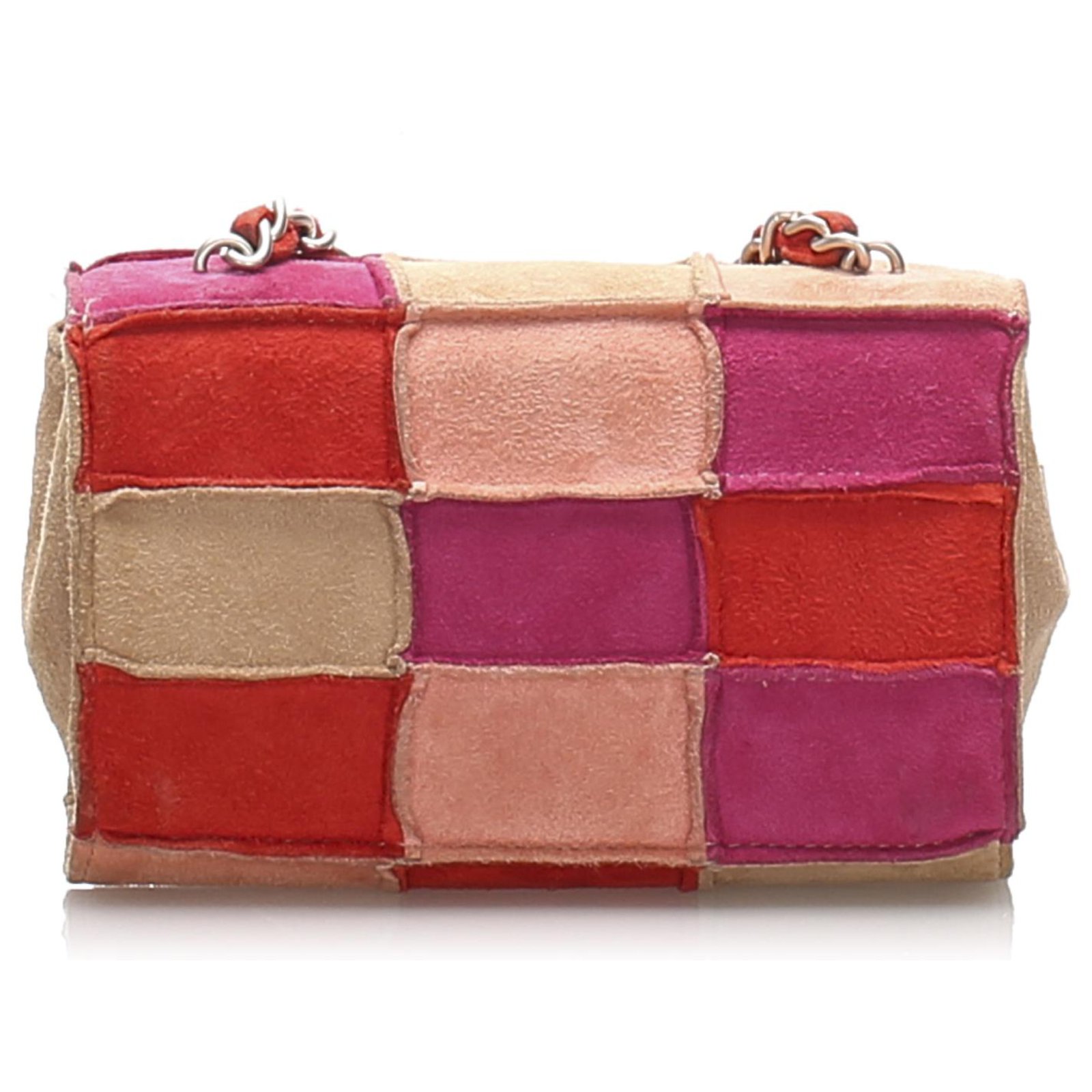 Chanel Pink Choco Bar Patchwork Flap Bag Multiple colors Suede