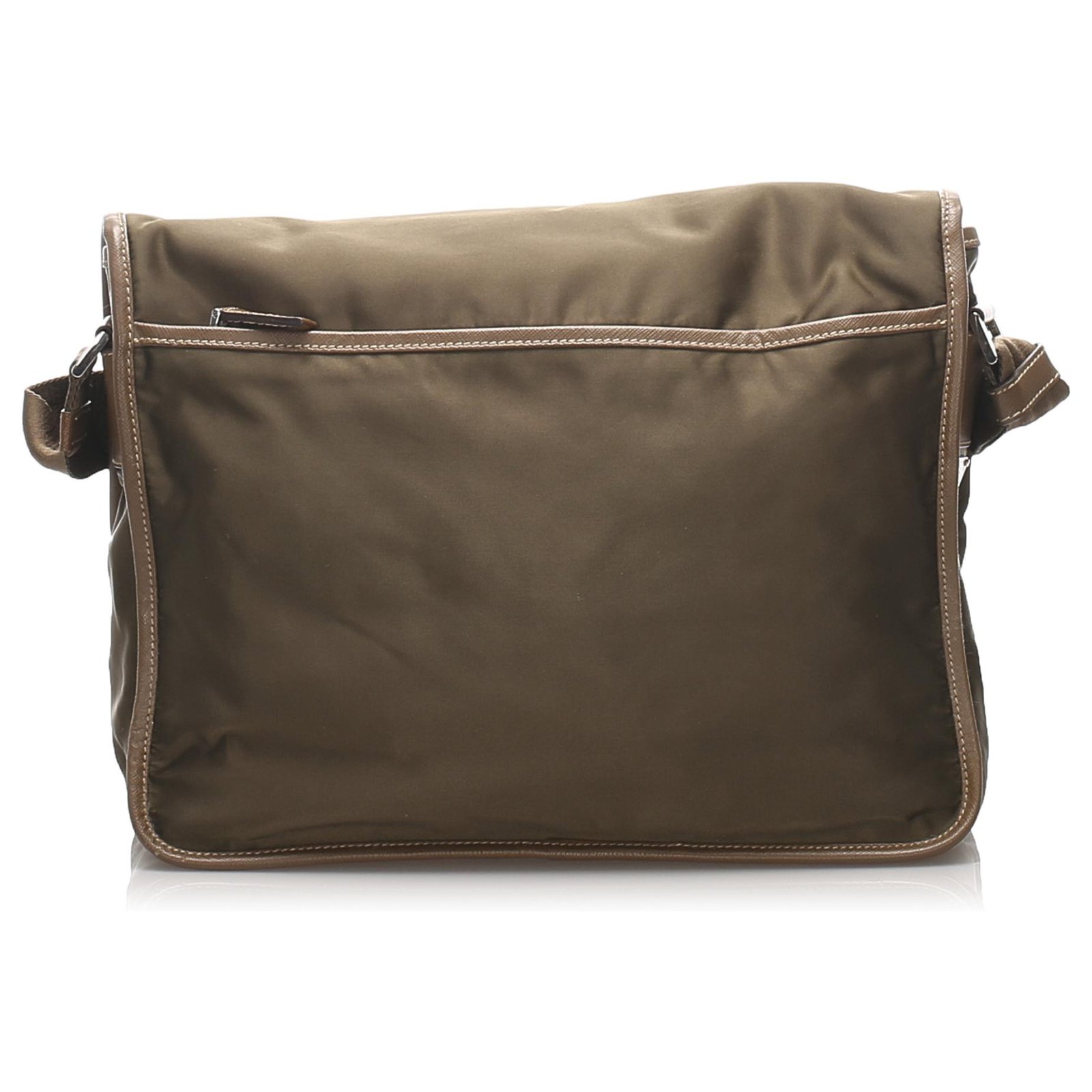 バッグ PRADA leather messenger bag dark brown 29768727_58855681_600.jpg