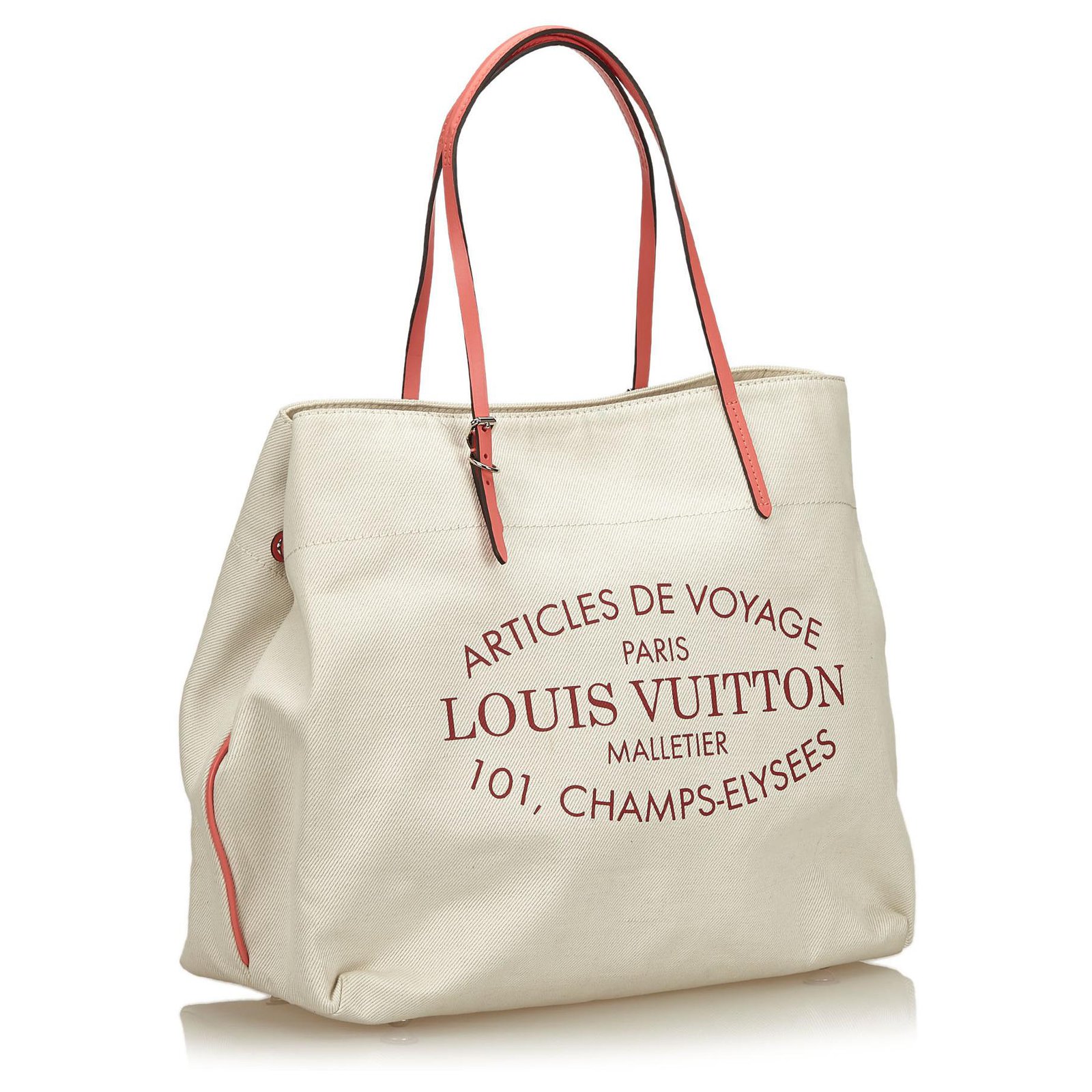 Louis Vuitton White Corail Articles de Voyage Cabas GM Pink Cream Leather  Cloth Cloth ref.206860 - Joli Closet