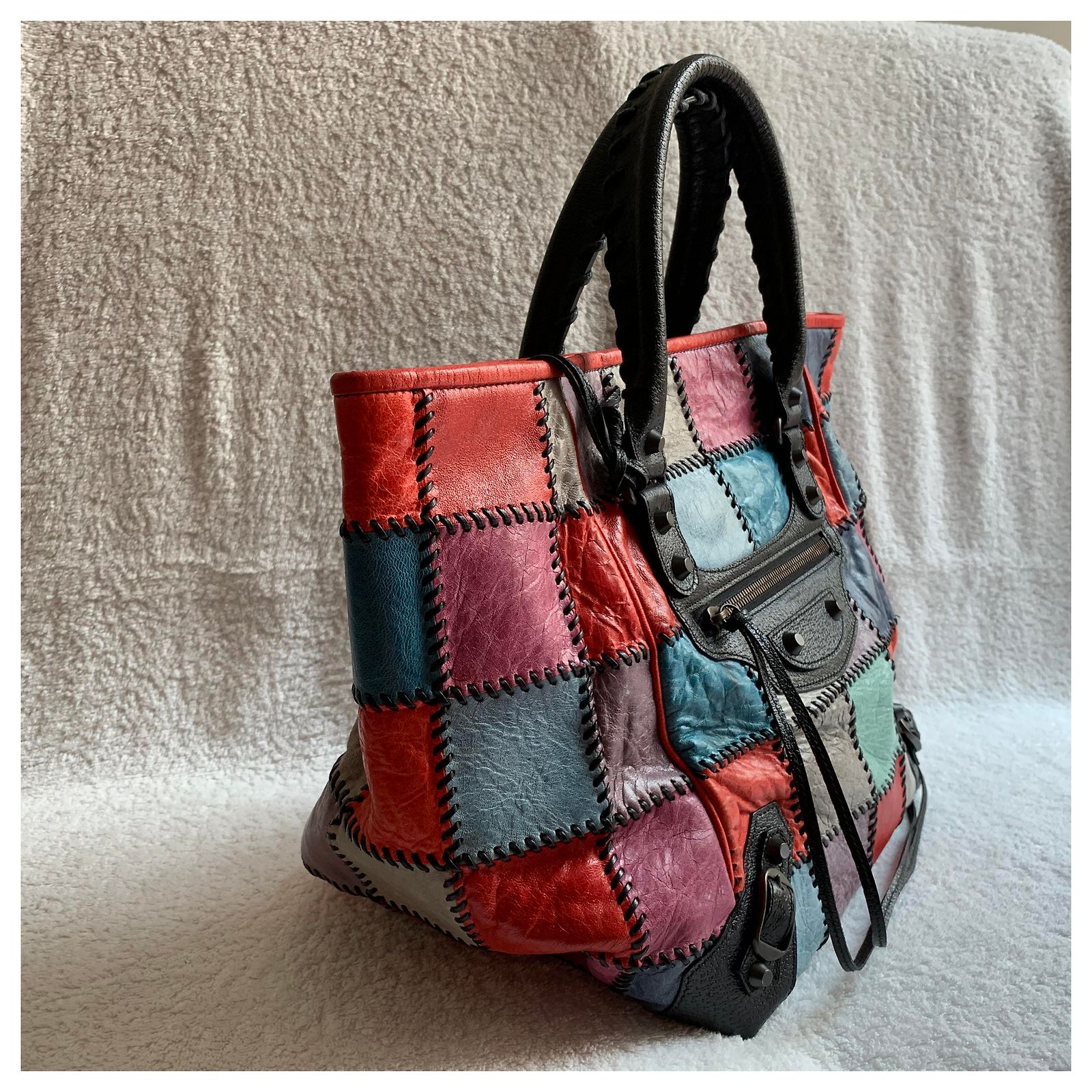 Sac à Bandoulière Patchwork Multicolore Pour Femme - Grand Modèle En Cuir PU, Style Vintage Hobo, Spacieux