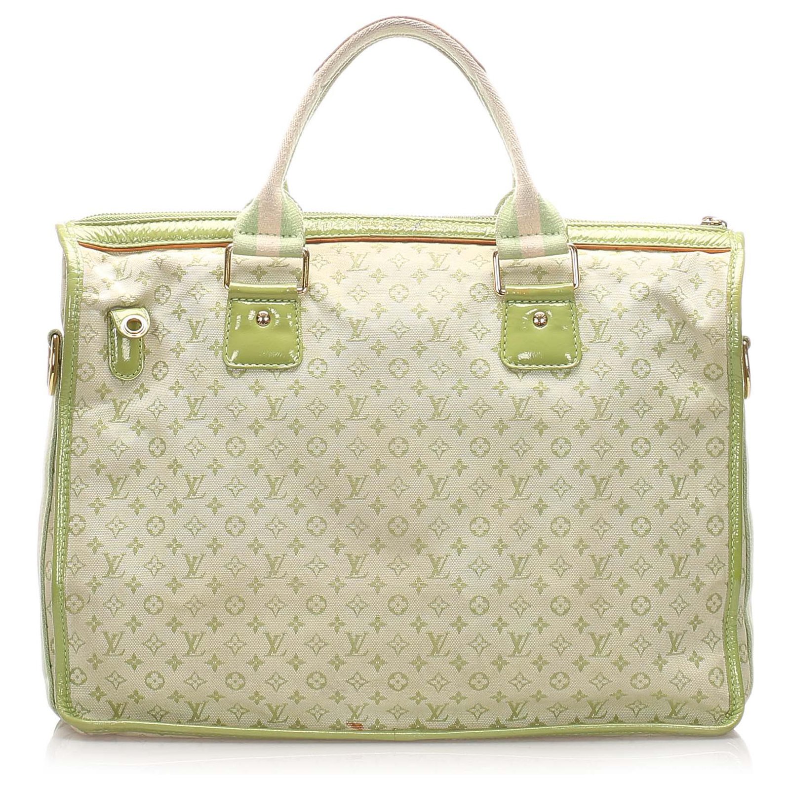 Louis Vuitton Beige Light Green Mini Lin Francoise Tote Bag at 1stDibs