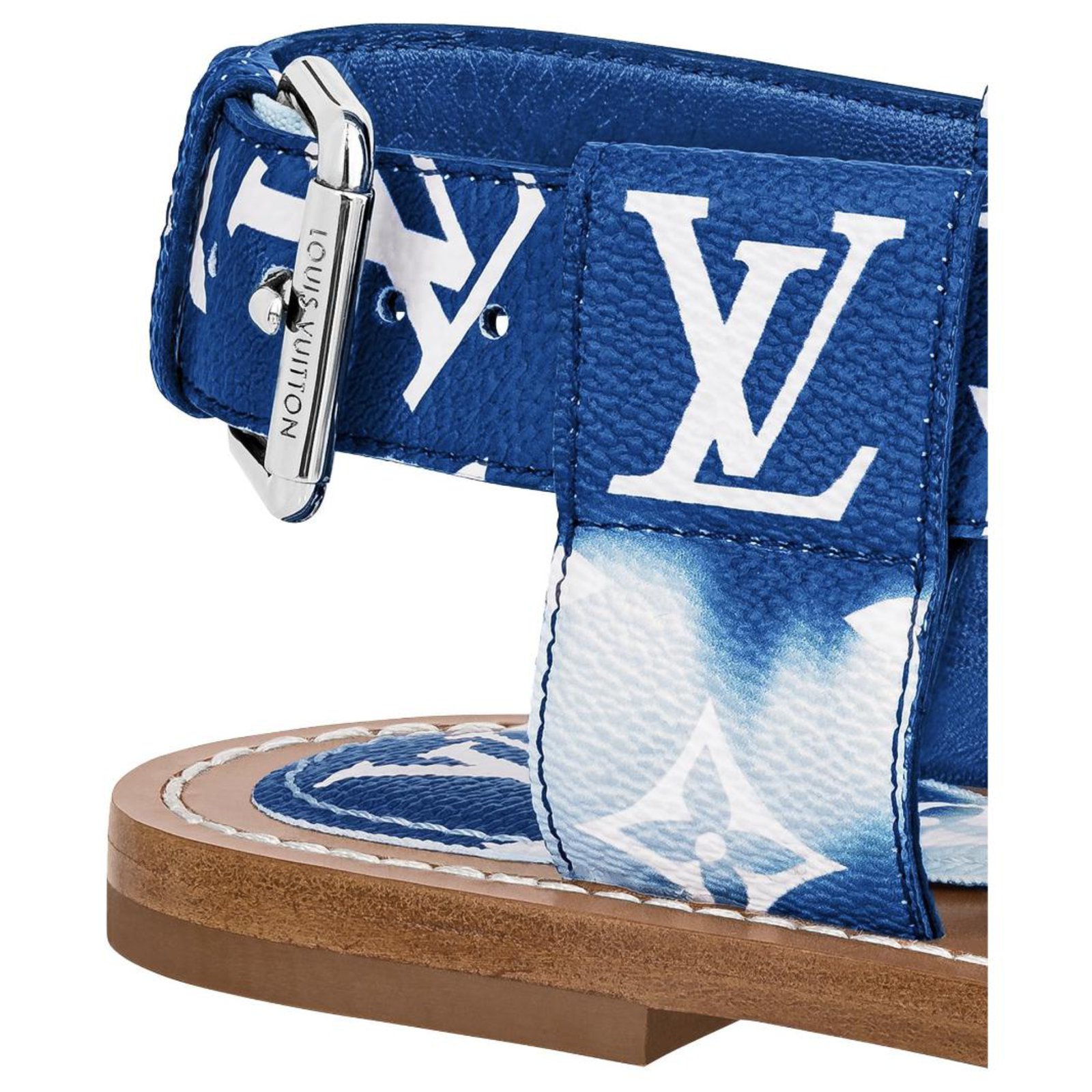 Leather sandals Louis Vuitton Blue size 43 EU in Leather - 33568321