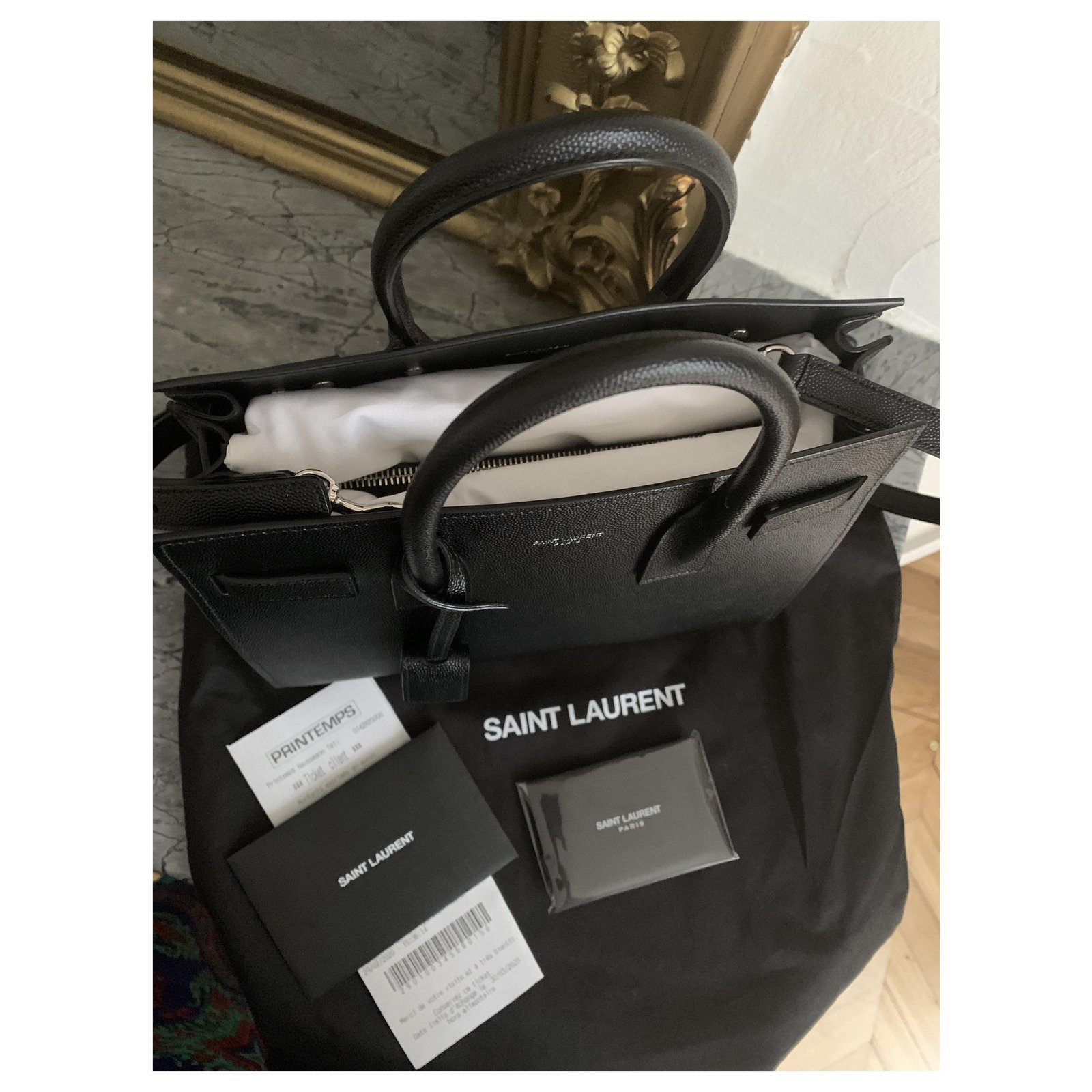 Jour Saint Laurent Baby day bag Black Leather ref.208279 - Joli Closet