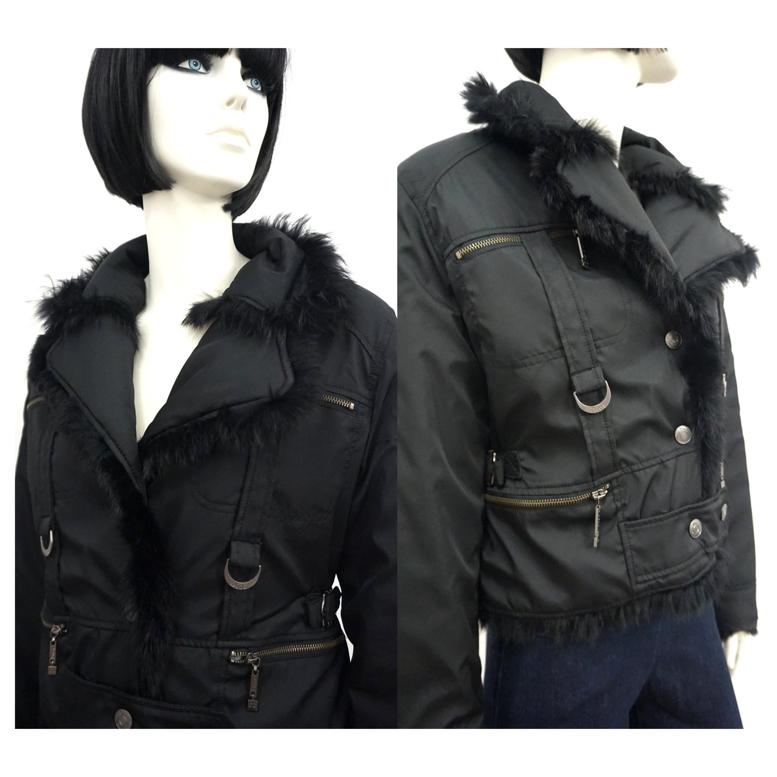 Christian Dior Black fur trim jacket Cotton ref.208518