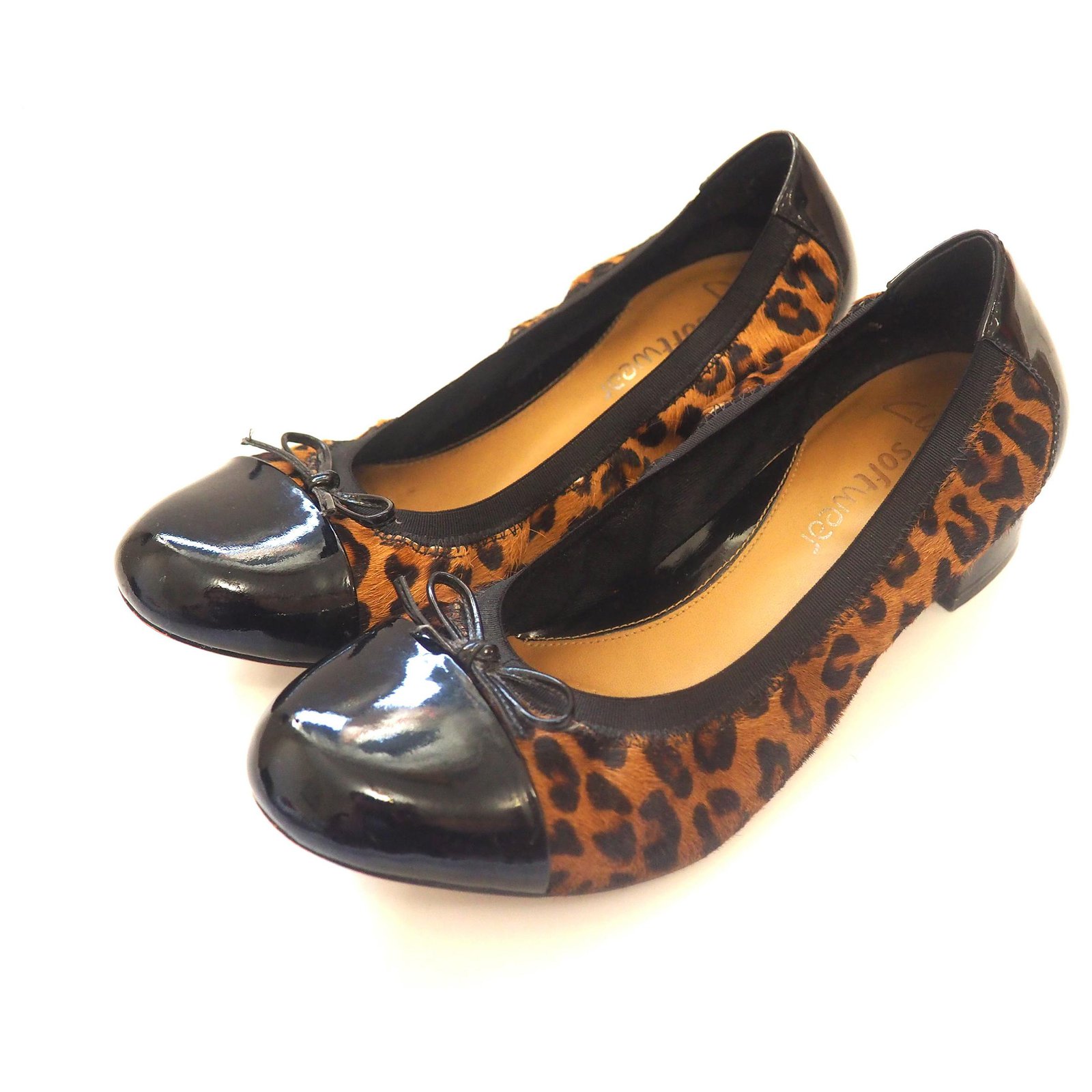 black leopard print flats