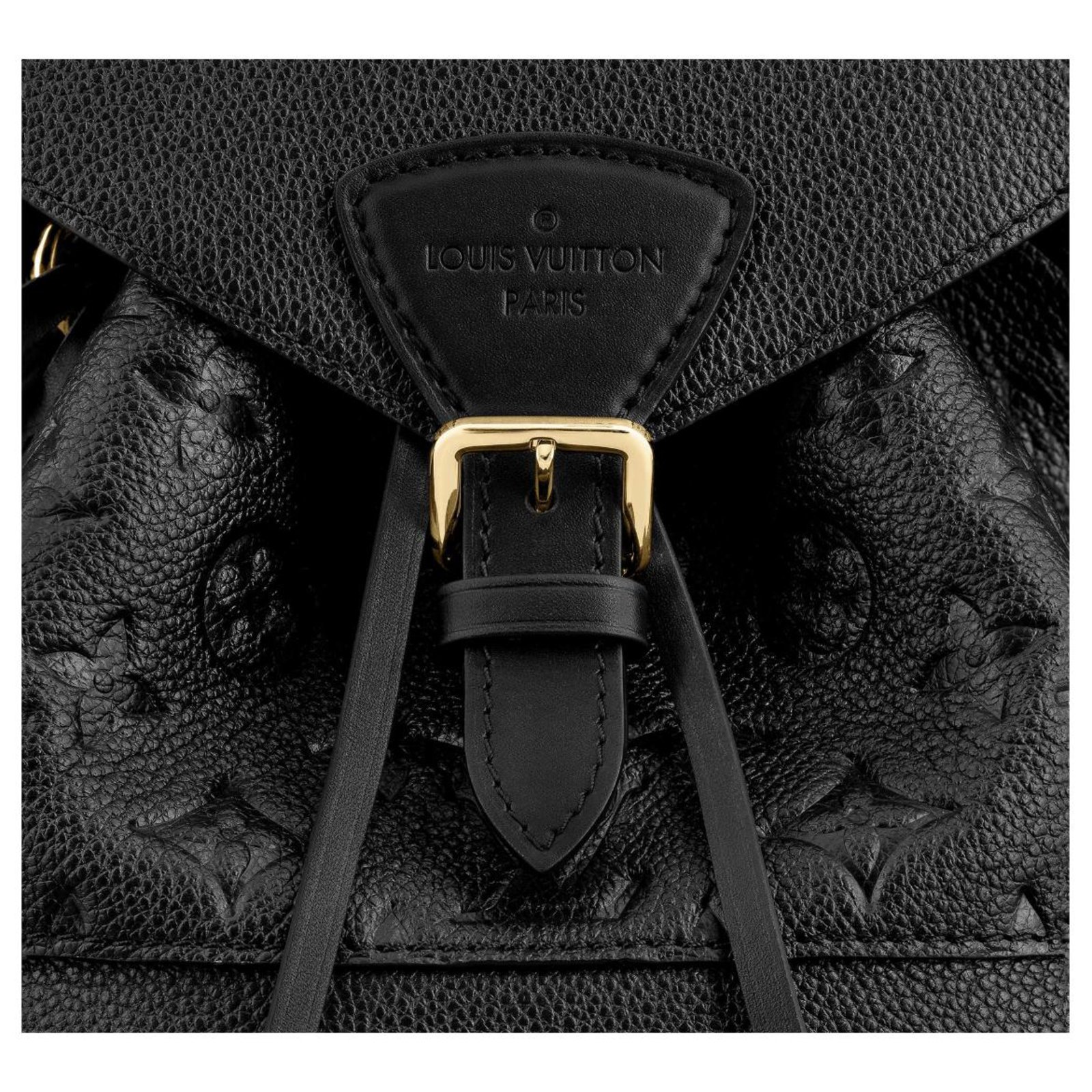 Montsouris leather backpack Louis Vuitton Black in Leather - 25129139