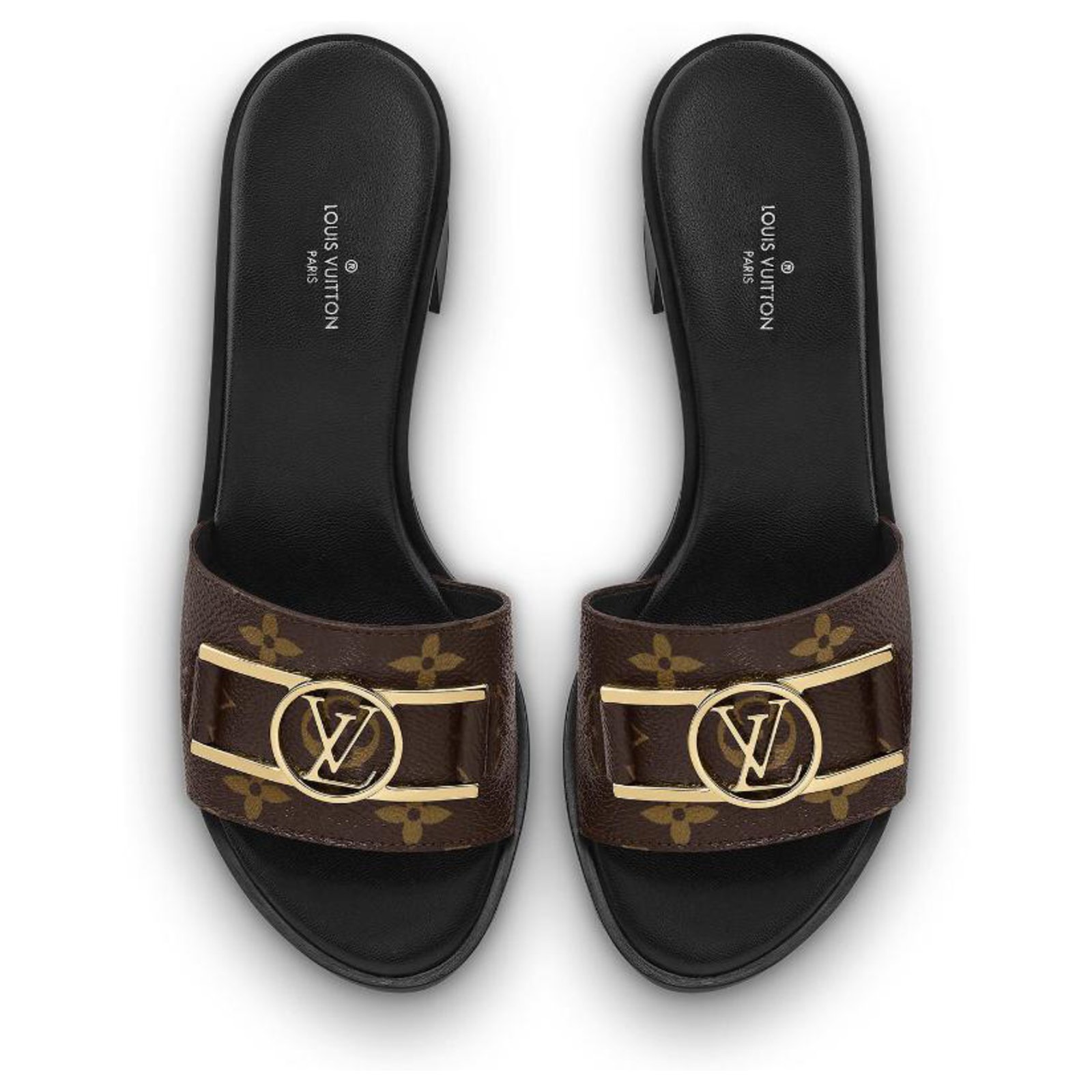 louis vuitton revival flat mule black