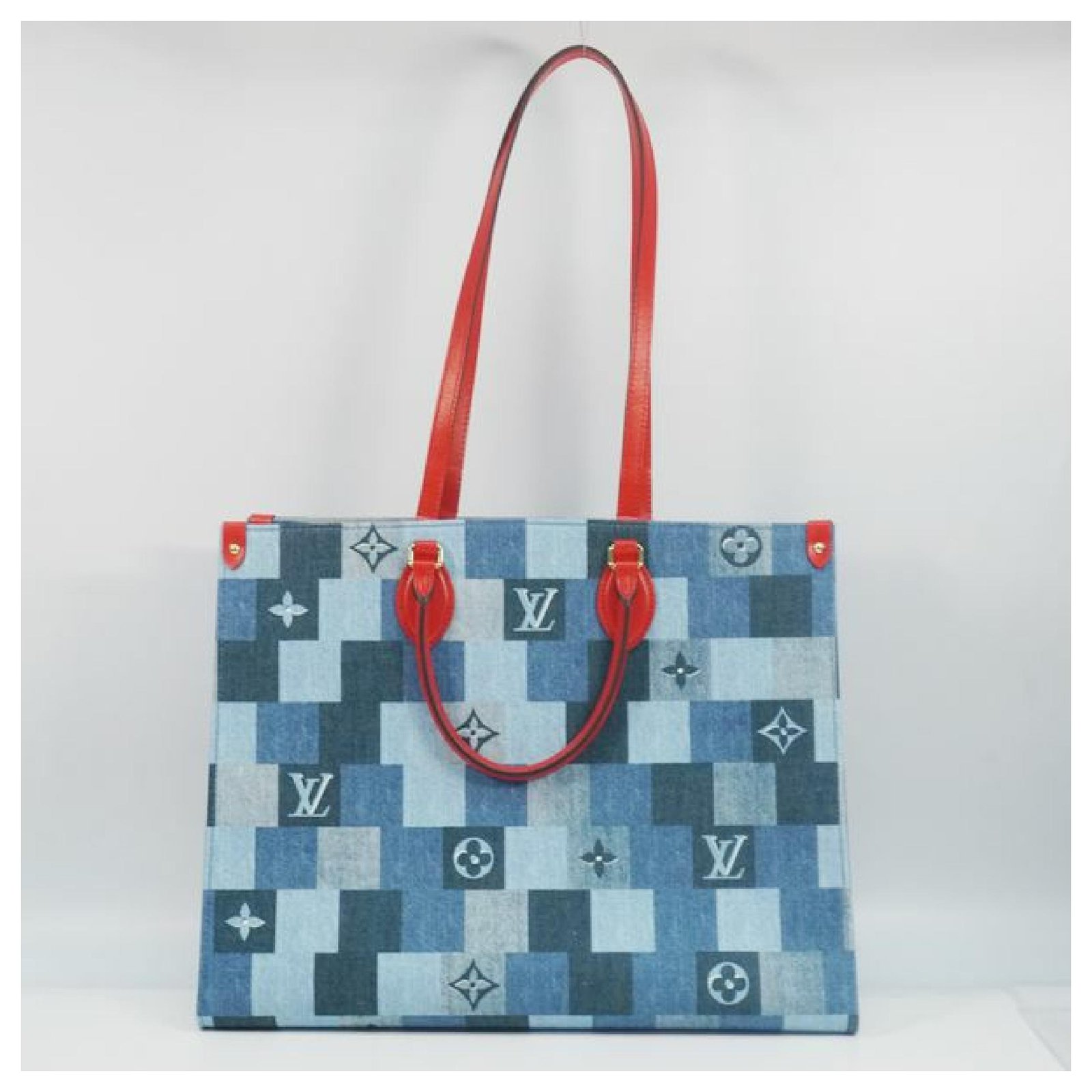 LOUIS VUITTON Onthego GM Womens tote bag M44992 blue x red ref.209677 -  Joli Closet