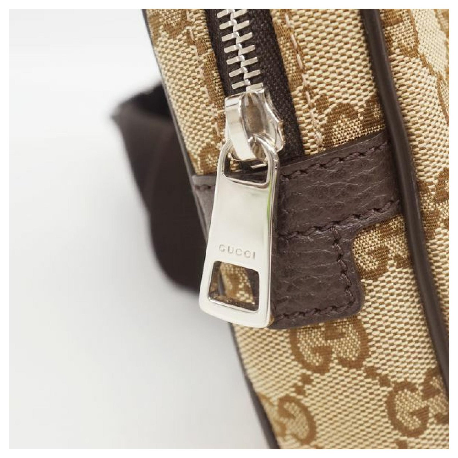 Gucci body bag Womens Waist bag 449174 beige x brown Leather ref.210087 ...