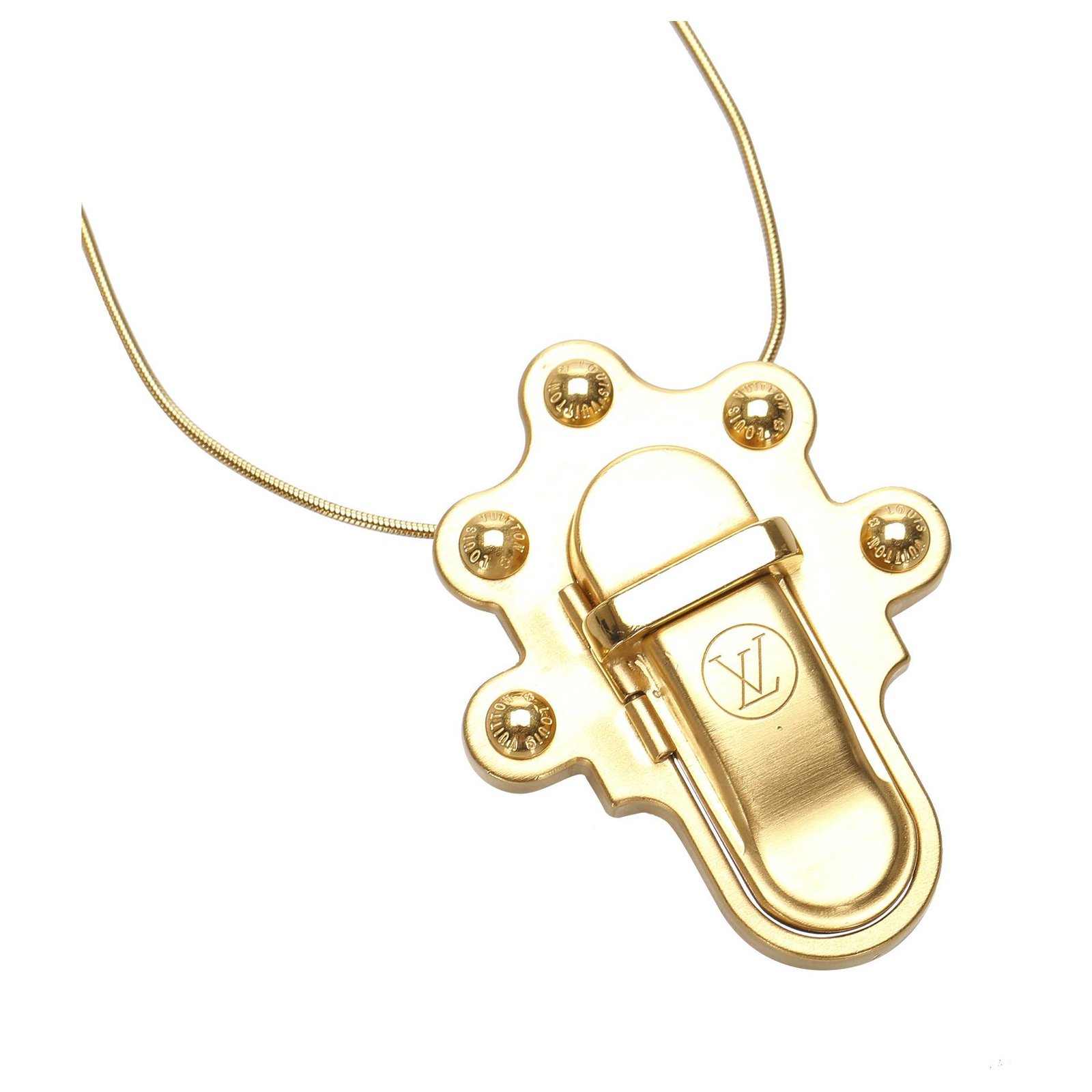Louis Vuitton Gold 18K Lockit Key Necklace Golden Metal ref.195316 - Joli  Closet