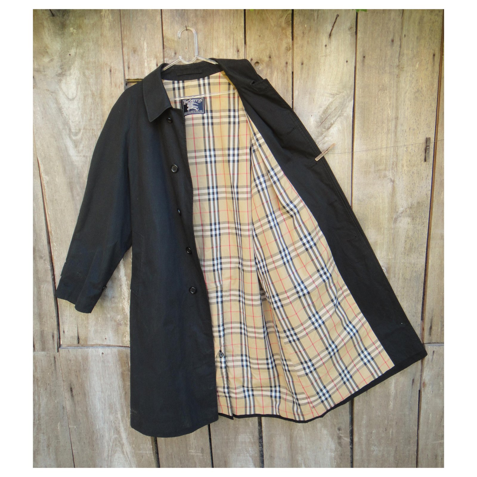 raincoat man Burberry vintage t 52 Black Cotton Polyester ref.210280 ...