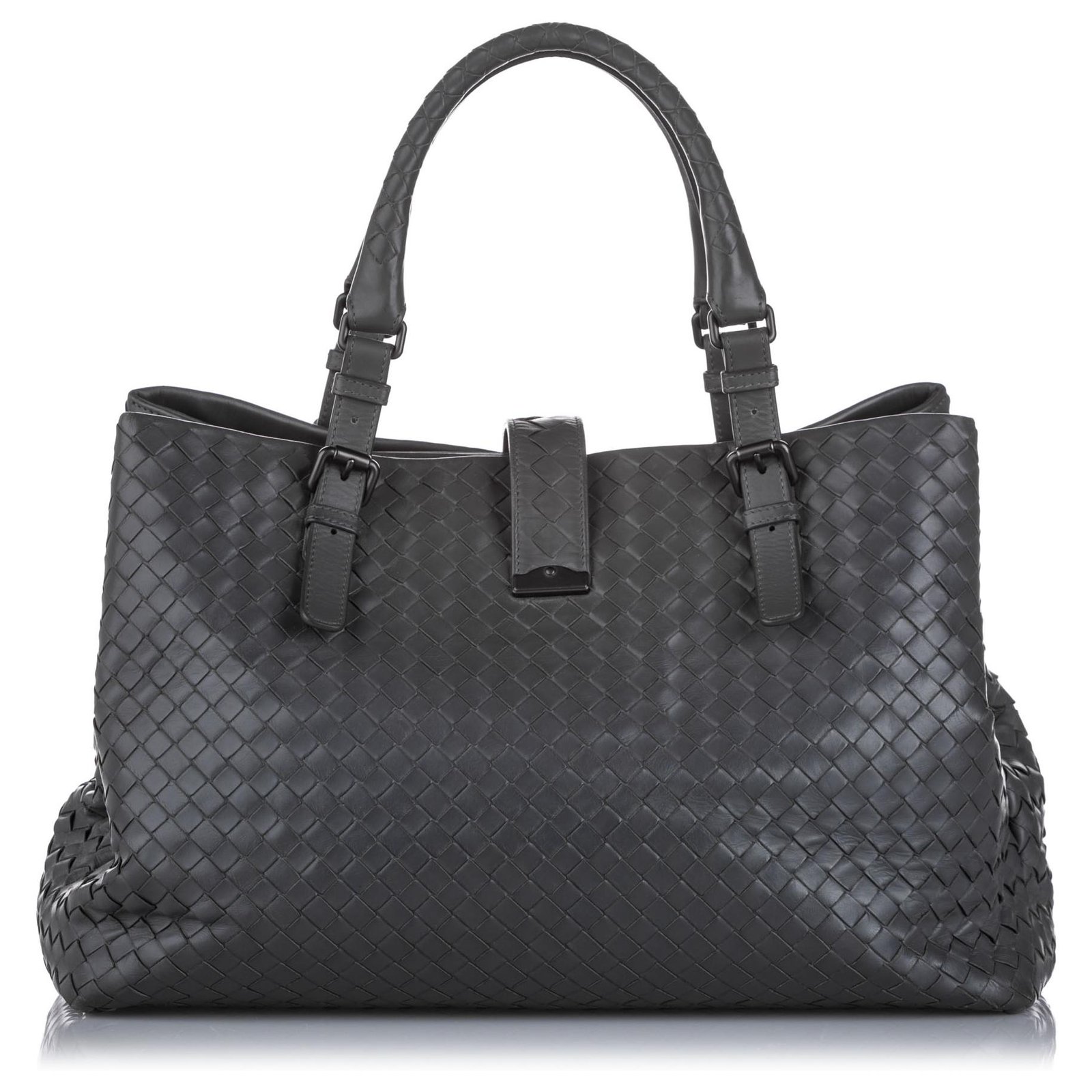 Bottega Veneta Intrecciato Large Roma Tote - Grey Totes, Handbags