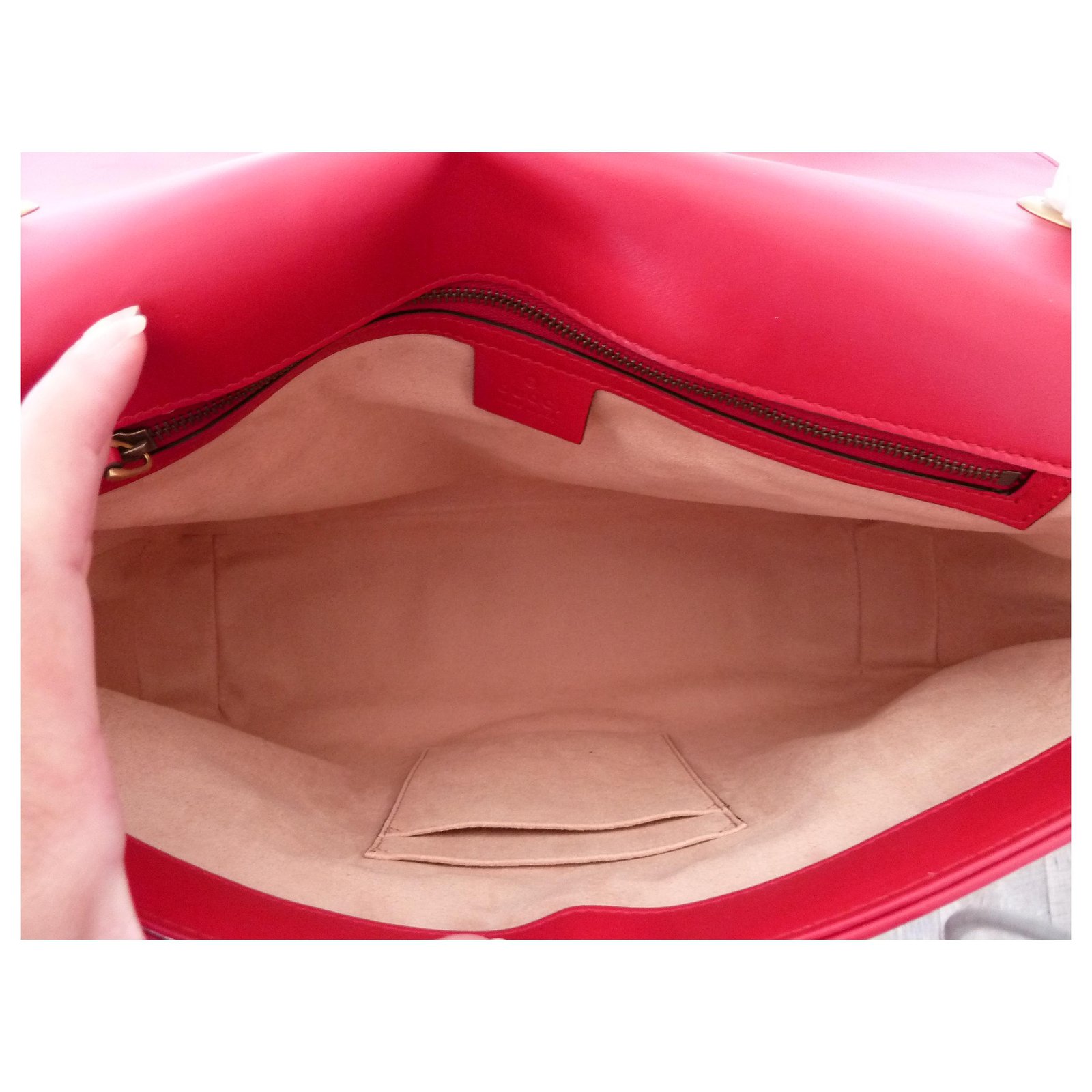 GUCCI MARMONT LARGE RED LEATHER bag ref.211252 - Joli Closet