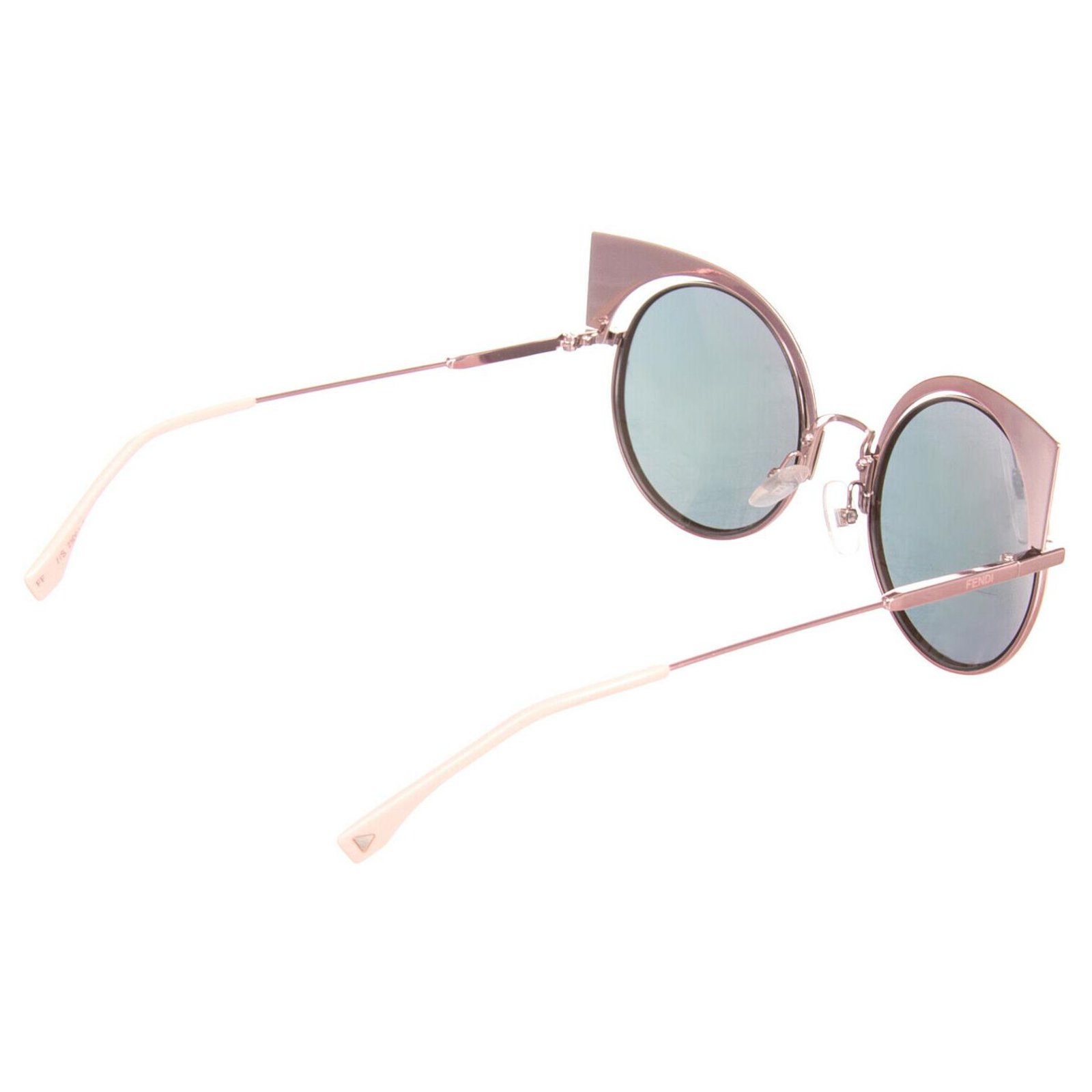 RRP €455 FENDI Round Cat Eye Sunglasses Flash Mirrored Made in Italy Metal ref.211254 - Joli Closet