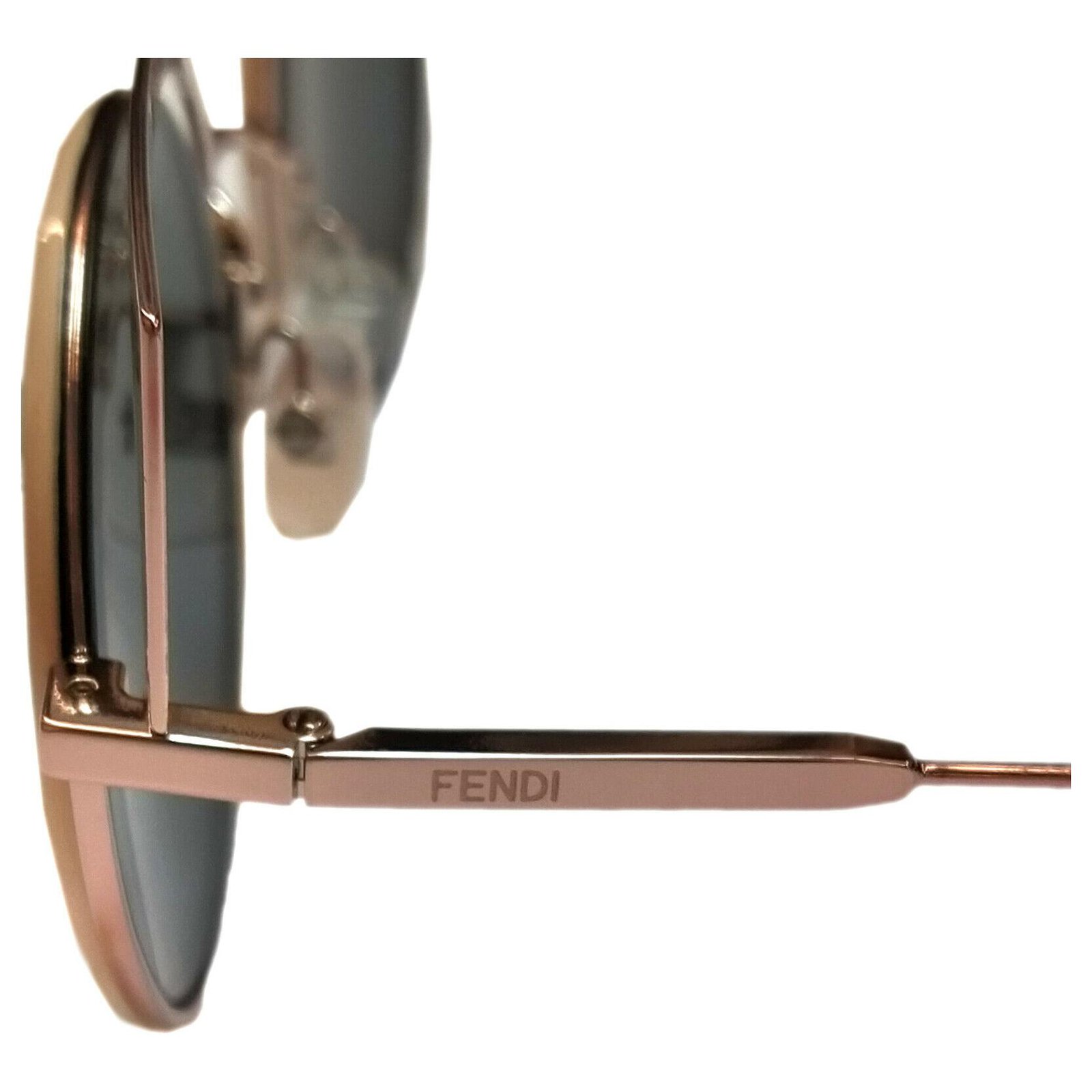 RRP €455 FENDI Round Cat Eye Sunglasses Flash Mirrored Lenses Made