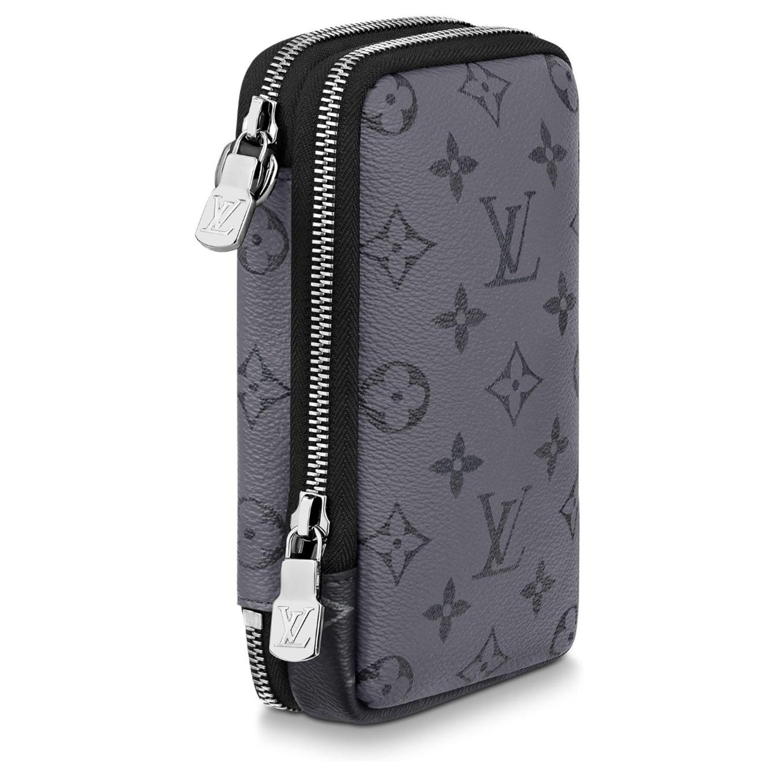 Louis Vuitton LV lined phone bag Grey Leather ref.211676 - Joli Closet