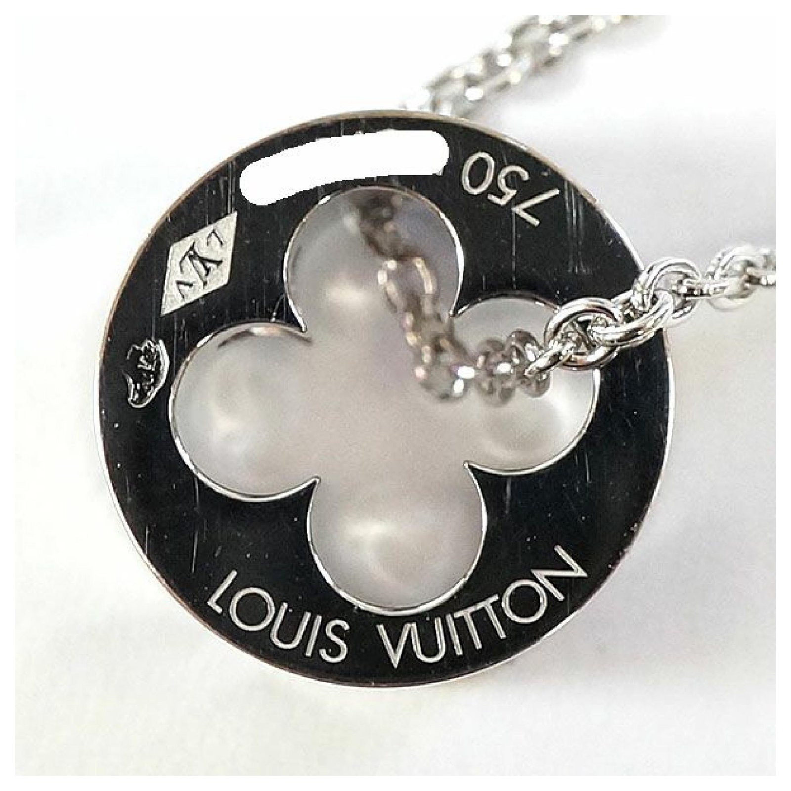 Louis Vuitton Pendantif Empreinte Necklace Pink Sapphire K18Wg Jewelry Used