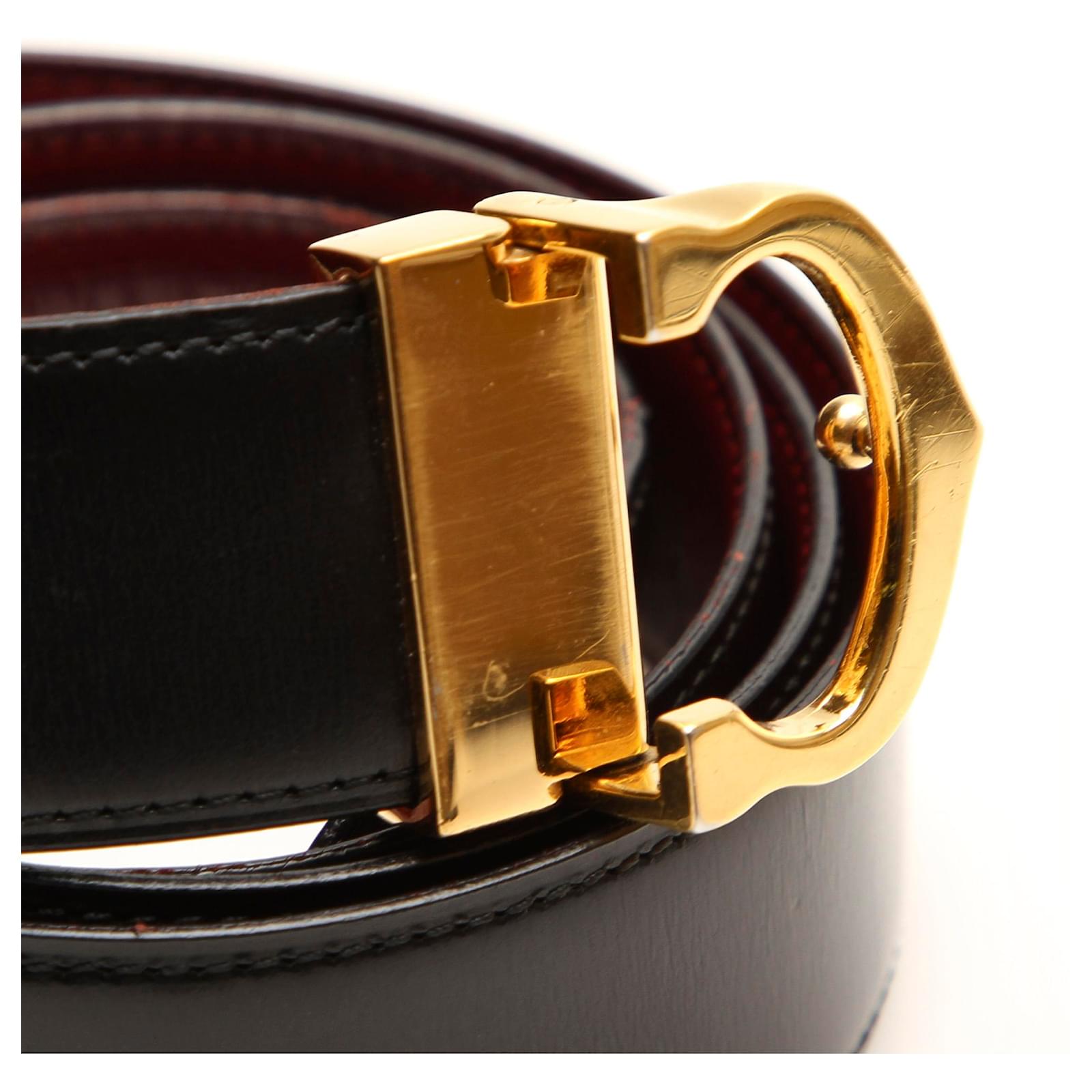 de Cartier Belt Golden Leather Metal 