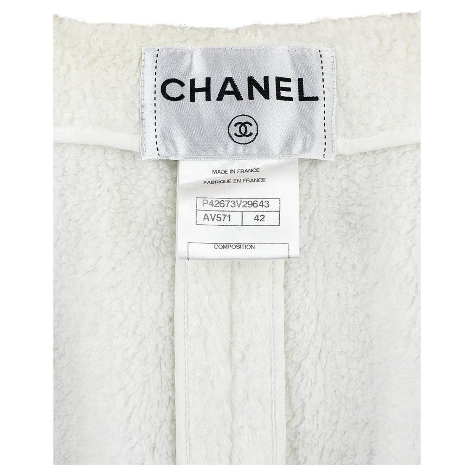 Chanel iconic runway fux fur jacket White Cotton ref.212206 - Joli Closet
