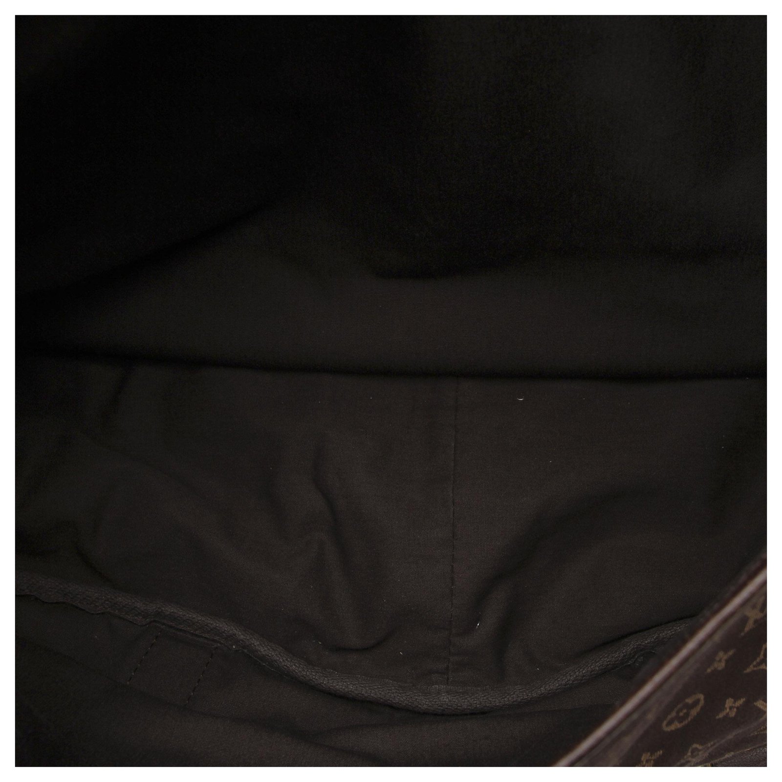 Louis Vuitton Brown Monogram Mini Lin Saumur 43 Dark brown Leather Cloth  Pony-style calfskin Cloth ref.213400 - Joli Closet