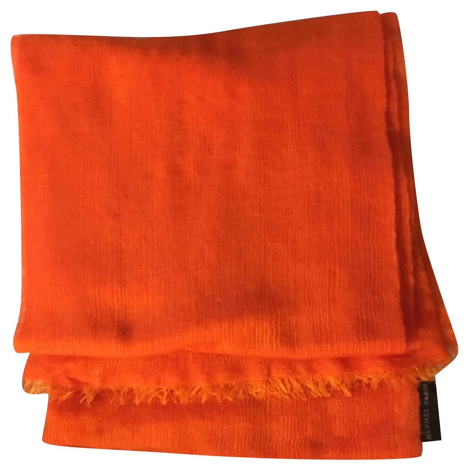 Hermès Scarves Orange Cashmere ref.213484 - Joli Closet